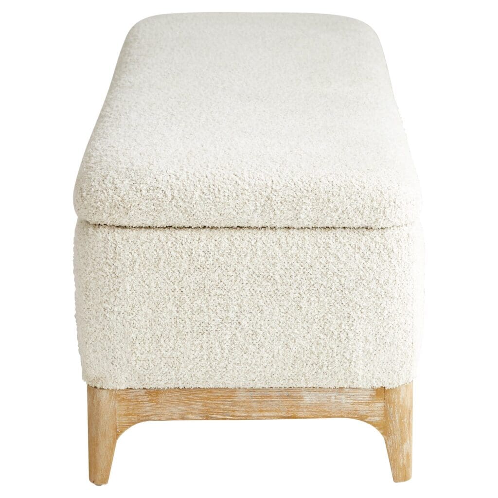 Cyan Design 11380 Diascia Bench - White & Cream Indoor/Outdoor Garden Seating for Patio, Porch, or Entryway