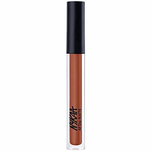 Nykaa All Day Matte Waterproof Liquid Lipstick - Transfer Proof, Mask Proof, 12H Long Wear - Perfect for Super Moms & Everyday Use