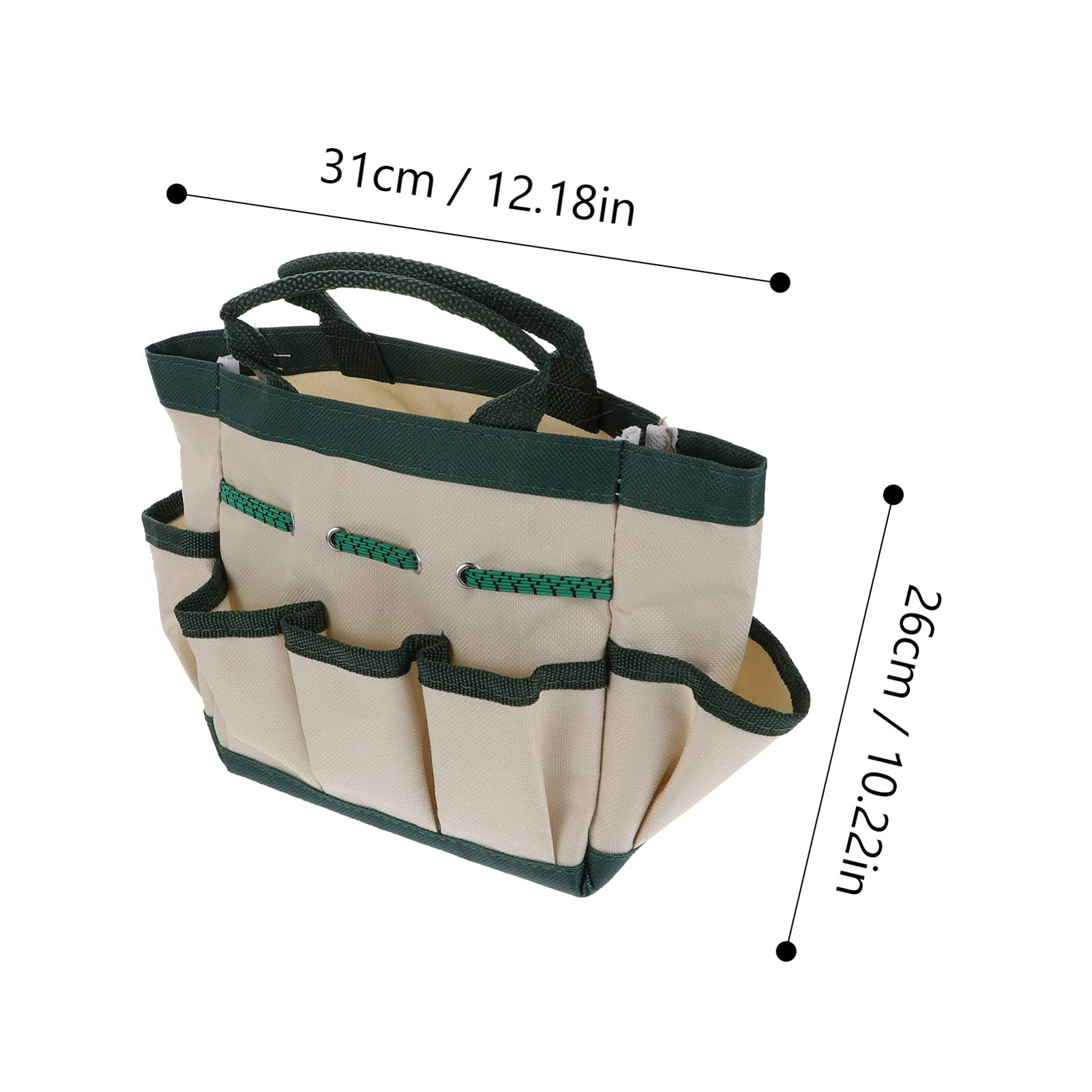 Happyyami Heavy Duty Garden Tool Bag - Durable Cloth Storage Tote with Multiple Pockets for Planting Tools, Hand Tools & Gardening Accessories - Perfect Organizer for Indoor/Outdoor Gardening, Landscaping & DIY Projects