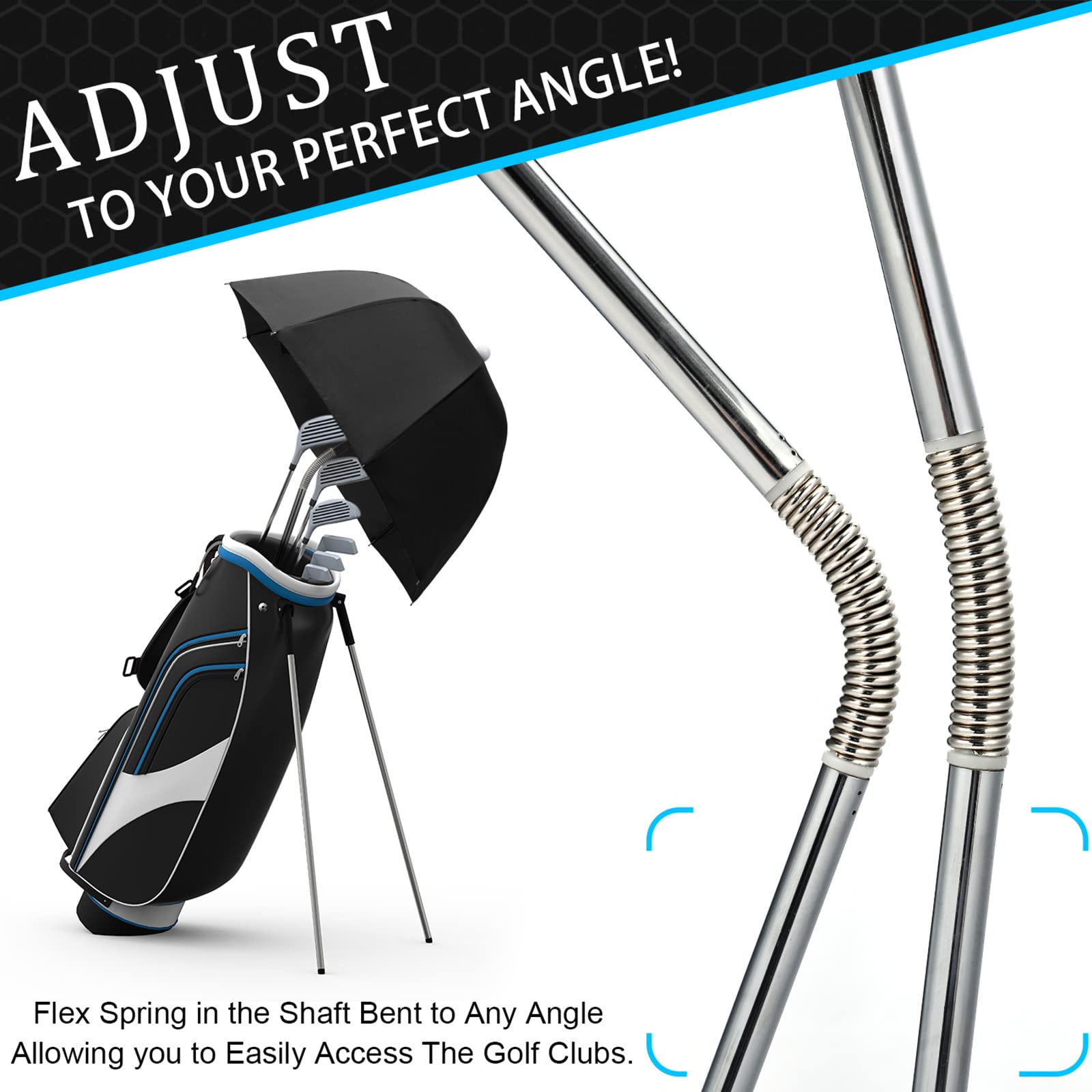 G4Free Golf Bag Umbrella - Waterproof Club Protection Flex Umbrella for Golfers | Perfect for Rainy Days on the Course