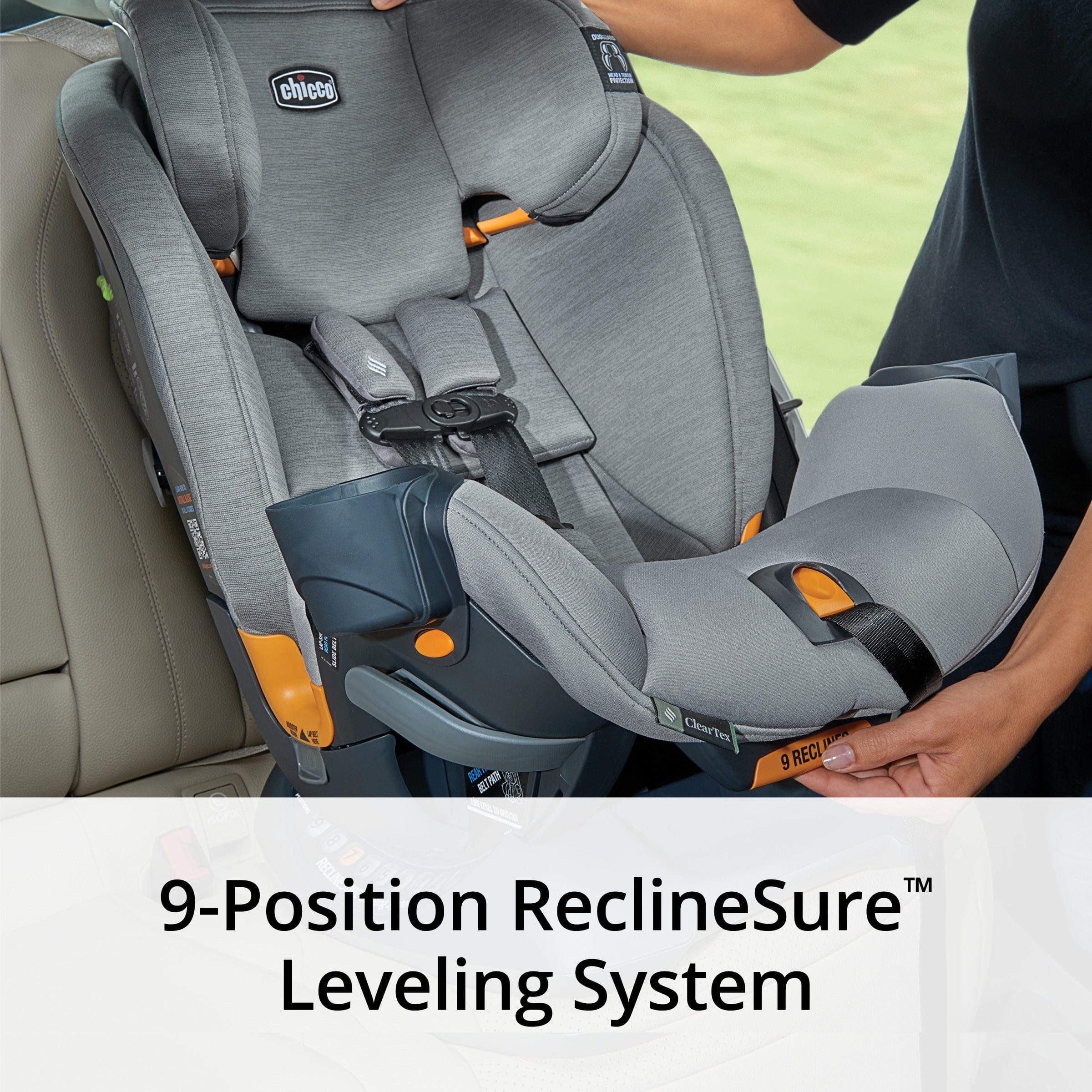 Chicco OneFit ClearTex All-In-One Convertible Car Seat for Infants to Toddlers - Safe & Comfortable for Travel, School & Family Road Trips