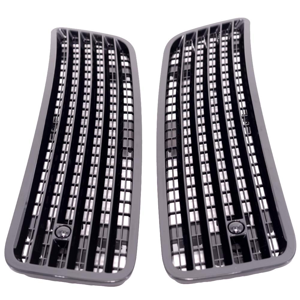 High Gloss Hood Upper Grill Vent Trim Pair - Compatible with Mercedes Benz S550 W221 (2007-2013) Models | Perfect Fit for 2218800205 & 2218800305 | Enhances Front Grille Appearance & Aerodynamics