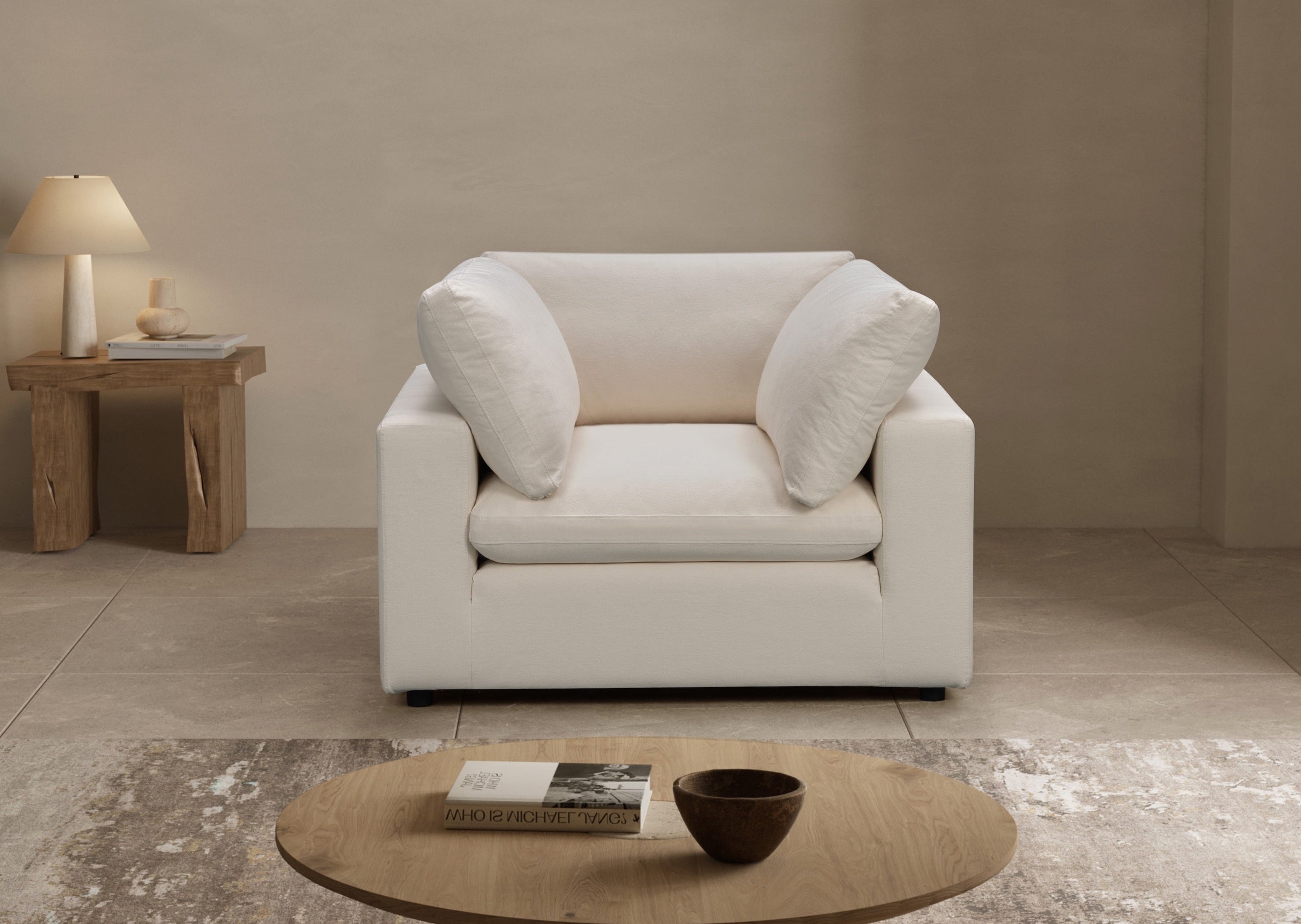 Modern Cali Lounge Chair in Sol Ivory - Stylish Accent Chair for Living Room, Bedroom, or Office - Perfect for Relaxing, Reading, and Home Decor