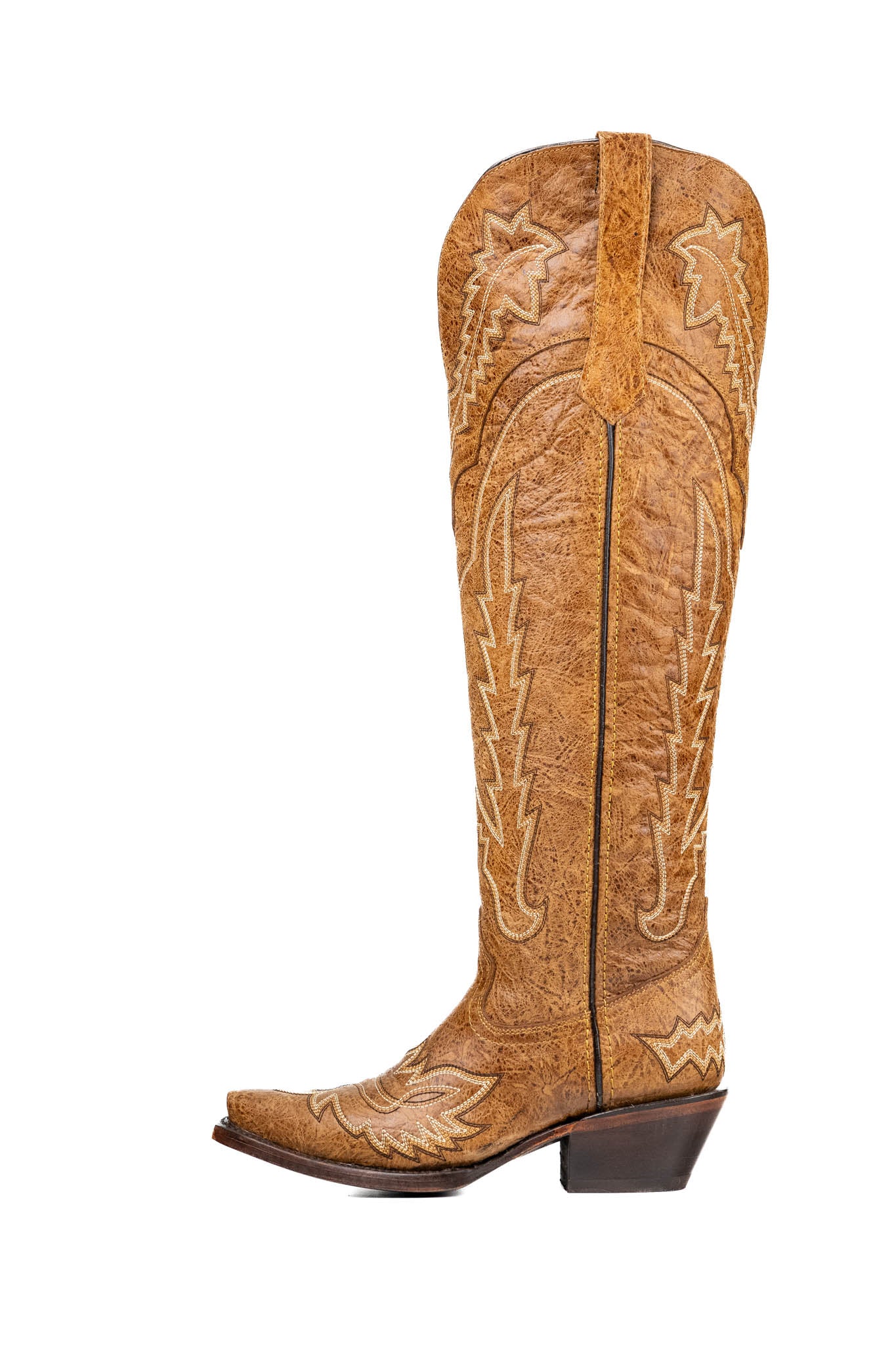 Maggie Women's Knee High Wide Calf Snip Toe Cowgirl Boots - Western Style Riding Boots for Country Dancing, Rodeo & Fashion Outfits