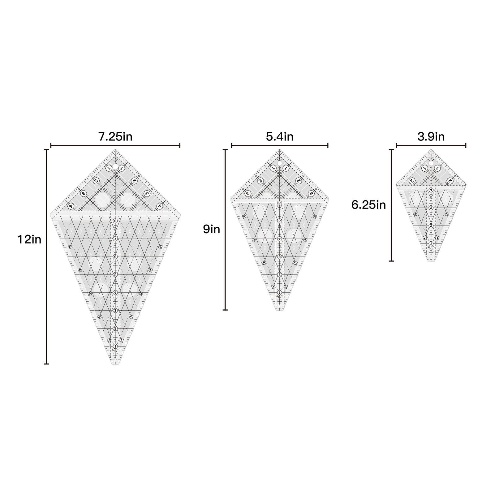 Acrylic Quilting Template Ruler - Patchwork Measuring Tool for Quilting, Sewing & Crafting - Periwinkle Blue - Perfect for DIY Projects, Fabric Cutting & Precision Measurements