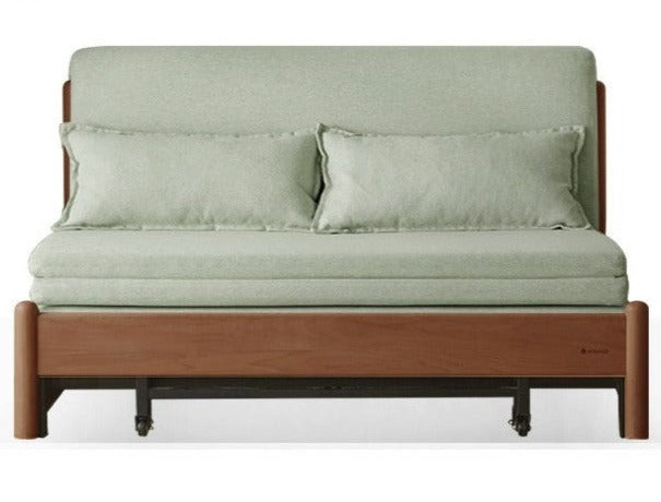 Solid Beech Wood Sofa Bed - Convertible Sleeper Sofa for Small Spaces, Guest Room & Living Room - Comfortable & Space-Saving Furniture