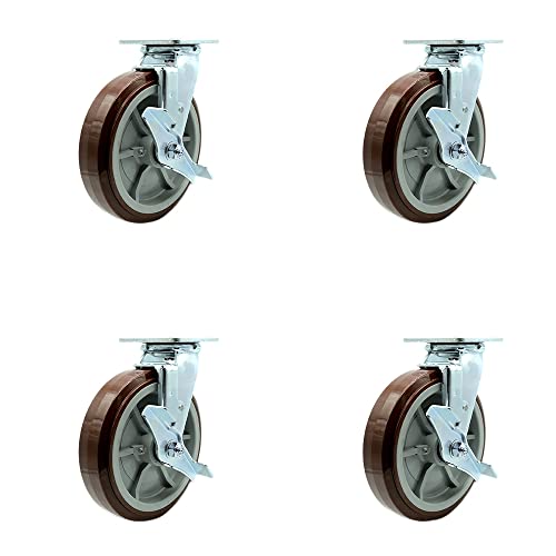 4 Swivel - Brakes & Bolt on Swivel Locks - Maroon