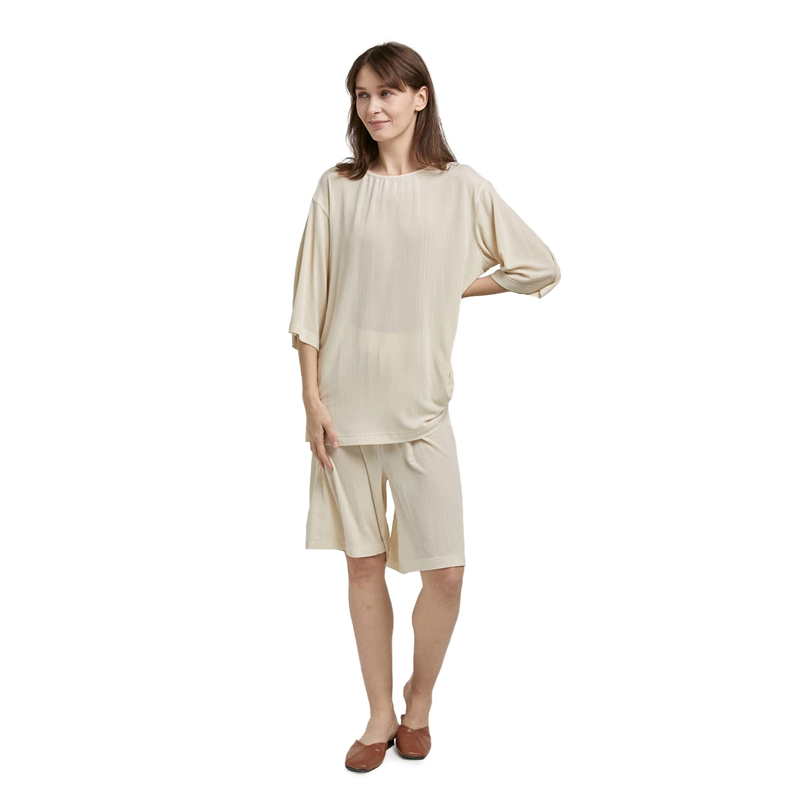 Women's 2-Piece Pajama Set - Soft Short Sleeve & Shorts Lounge Wear Sleepwear for Comfortable Nights, Travel & Relaxation at Home