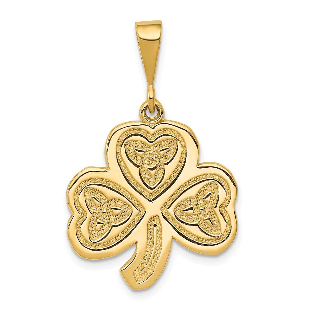 14K Yellow Gold Trinity Clover Pendant Necklace for Women - Roy Rose Jewelry - Elegant Gift for Birthday, Anniversary & Valentine's Day - Perfect for Everyday Wear & Special Occasions
