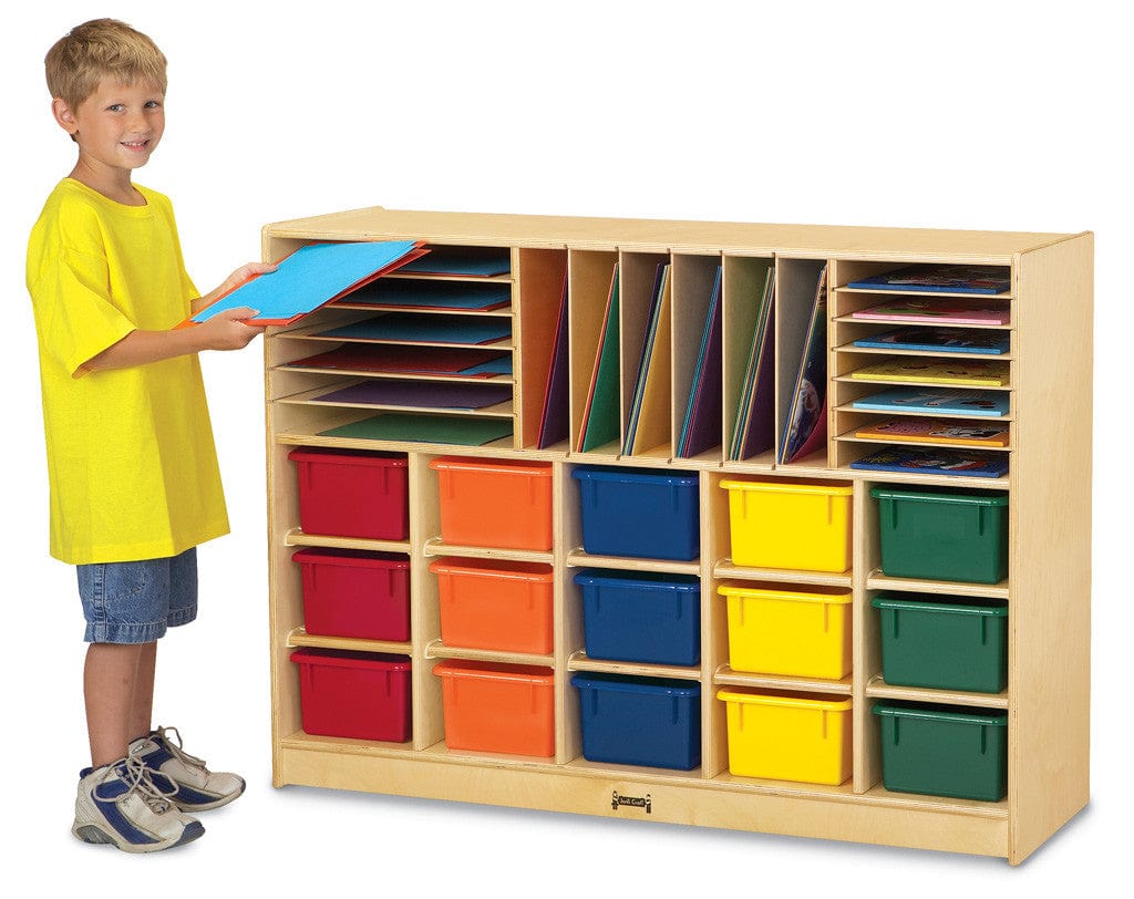 Jonti Craft® Sectional Cubbie Tray Mobile Storage Unit with Clear, Colored or No Trays - Perfect for Classroom, Office & Home Organization
