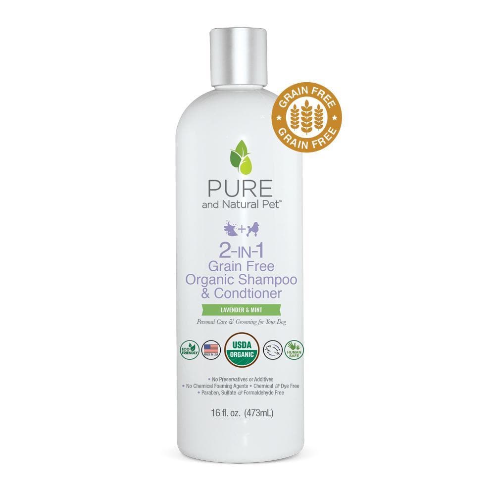 Pure Naturals 2-in-1 Organic Shampoo & Conditioner - Sulfate Free, Lavender & Mint Scented for Dry Scalp & Damaged Hair - Perfect for Daily Hair Care & Spa Day at Home