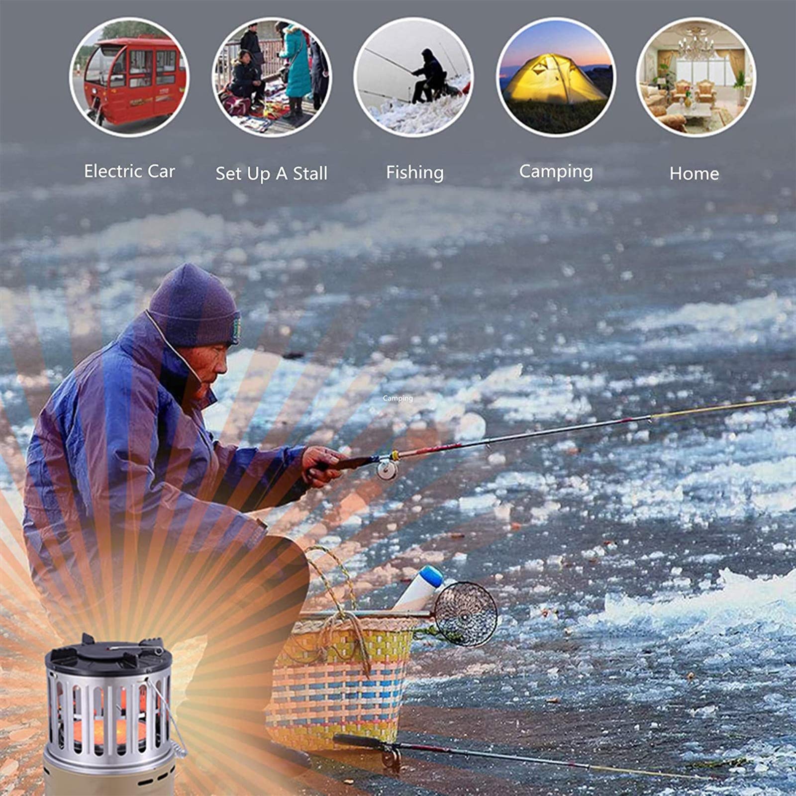 AIZYR Portable Outdoor Mini Heater - Fast Heating Camping Stove for Natural Gas & Propane - Perfect for Fishing, Patio, Backyard & Emergency Heating