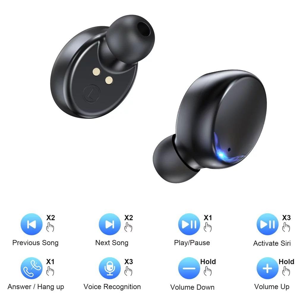 Premium Wireless Earbuds with 3000mAh Charging Case (Phone Charger Function) | IPX5 Waterproof | Hi-Fi Stereo Sound | Touch Control | Compatible with iOS & Android | Ideal for Gym, Running, Travel & Daily Commute