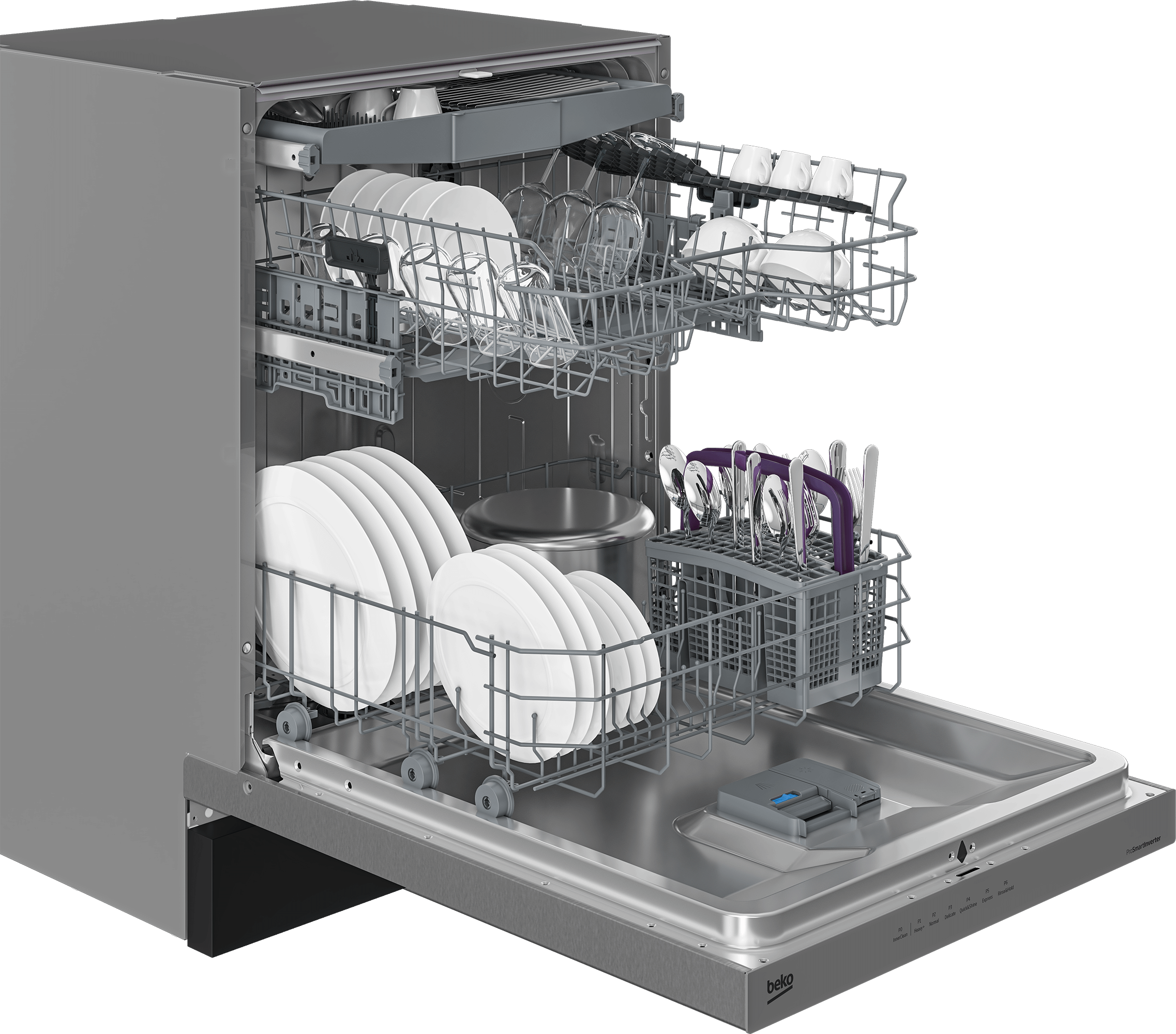 Beko DUT36522X 15 Place Settings Tall Tub Dishwasher - 45 dB Ultra Quiet, Energy Efficient for Large Families | Perfect for Open Kitchen & Entertaining Guests