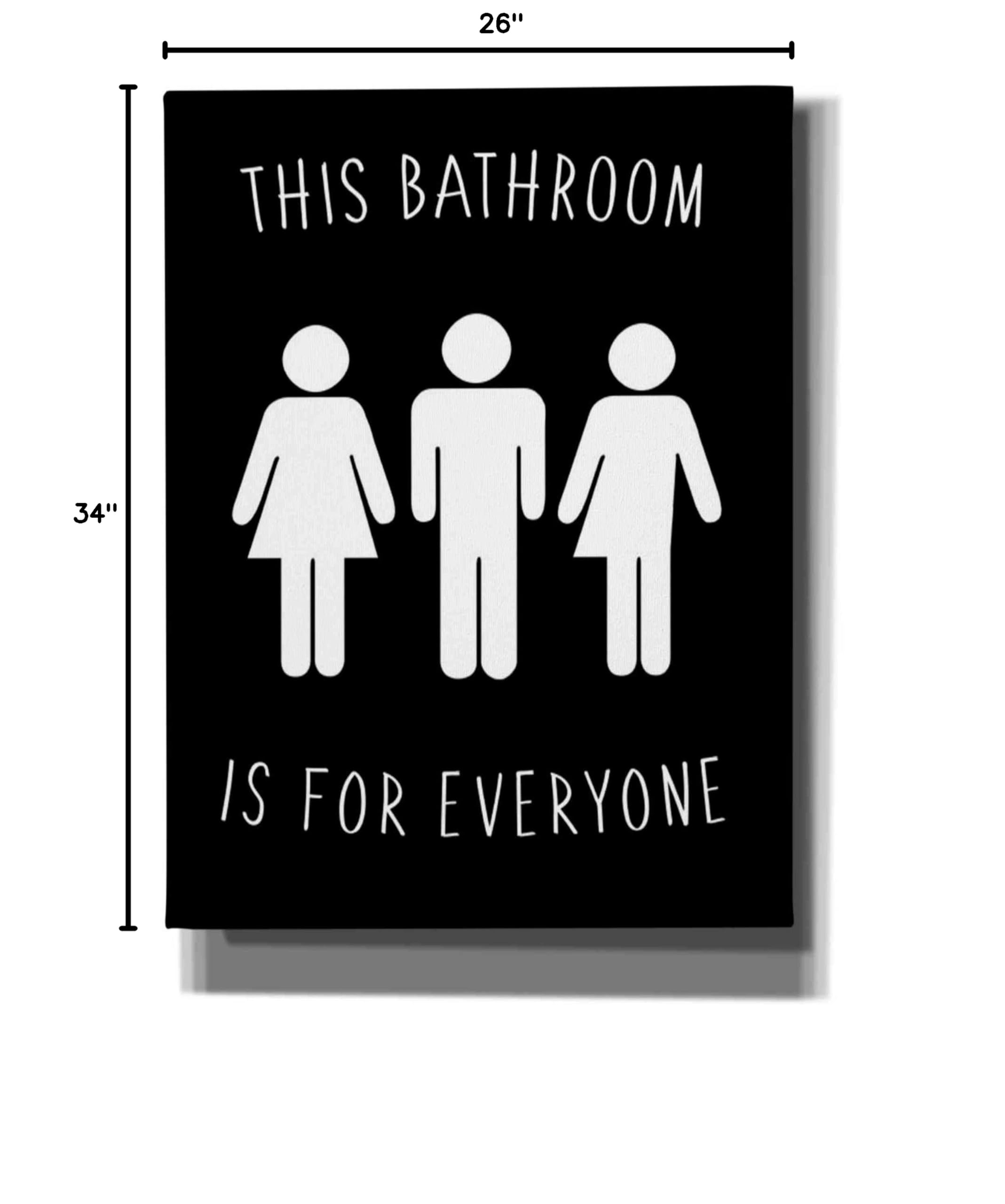 Human Bathroom I by Jarman Fagalde - 26x34 Inch Modern Canvas Wall Art Print for Bathroom Decor, Living Room & Bedroom