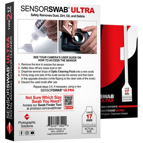 Photographic Solutions Sensor Swab ULTRA Type 2 (12 Pack) - Premium Camera Sensor Cleaning Swabs for DSLR & Mirrorless Cameras - Perfect for Professional Photographers & Camera Maintenance