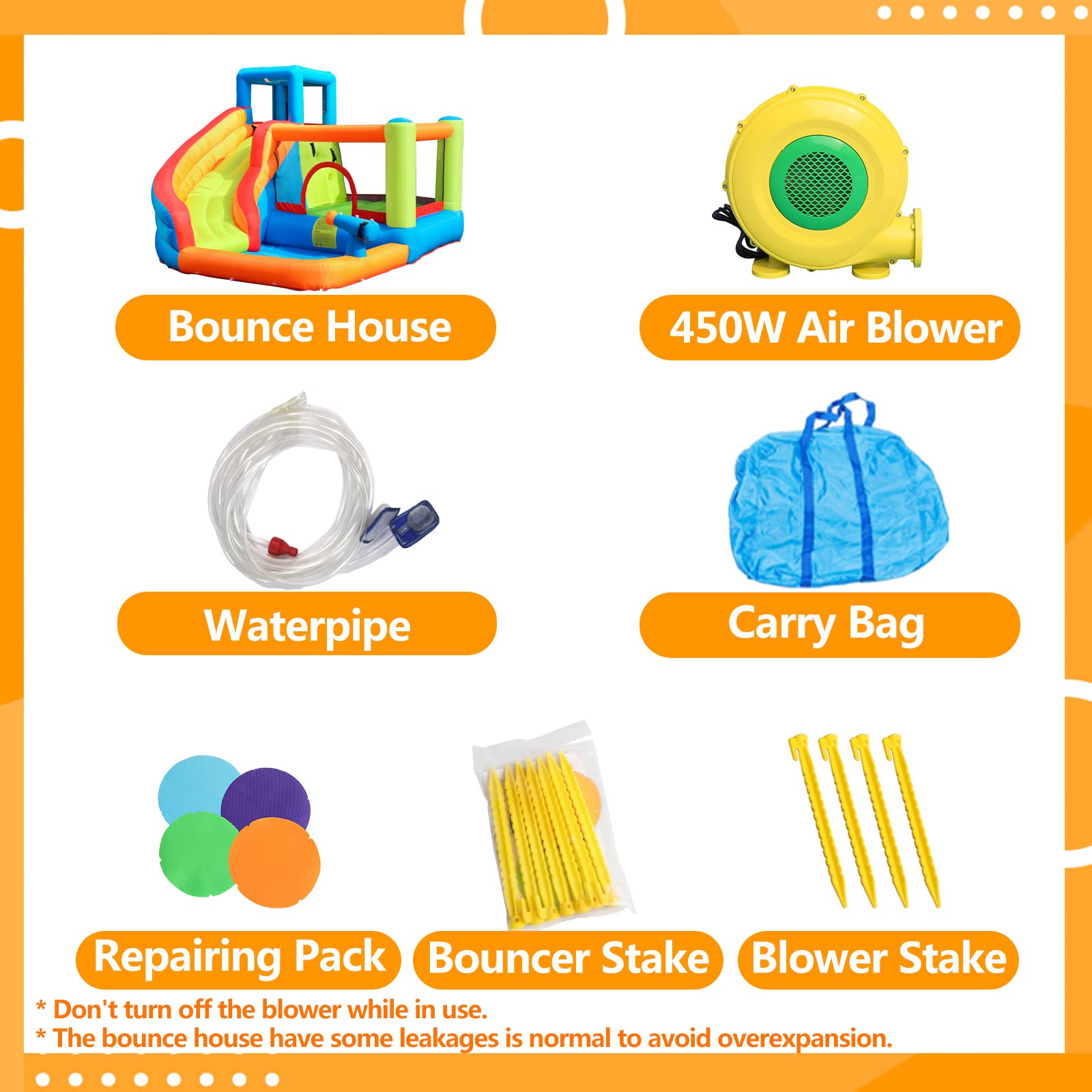 **Doctor Dolphin Inflatable Bounce House with Water Slide for Kids - 450W Blower, Indoor & Outdoor Backyard Play, Birthday Parties, Summer Fun**    (Note: This optimized title includes keywords like 