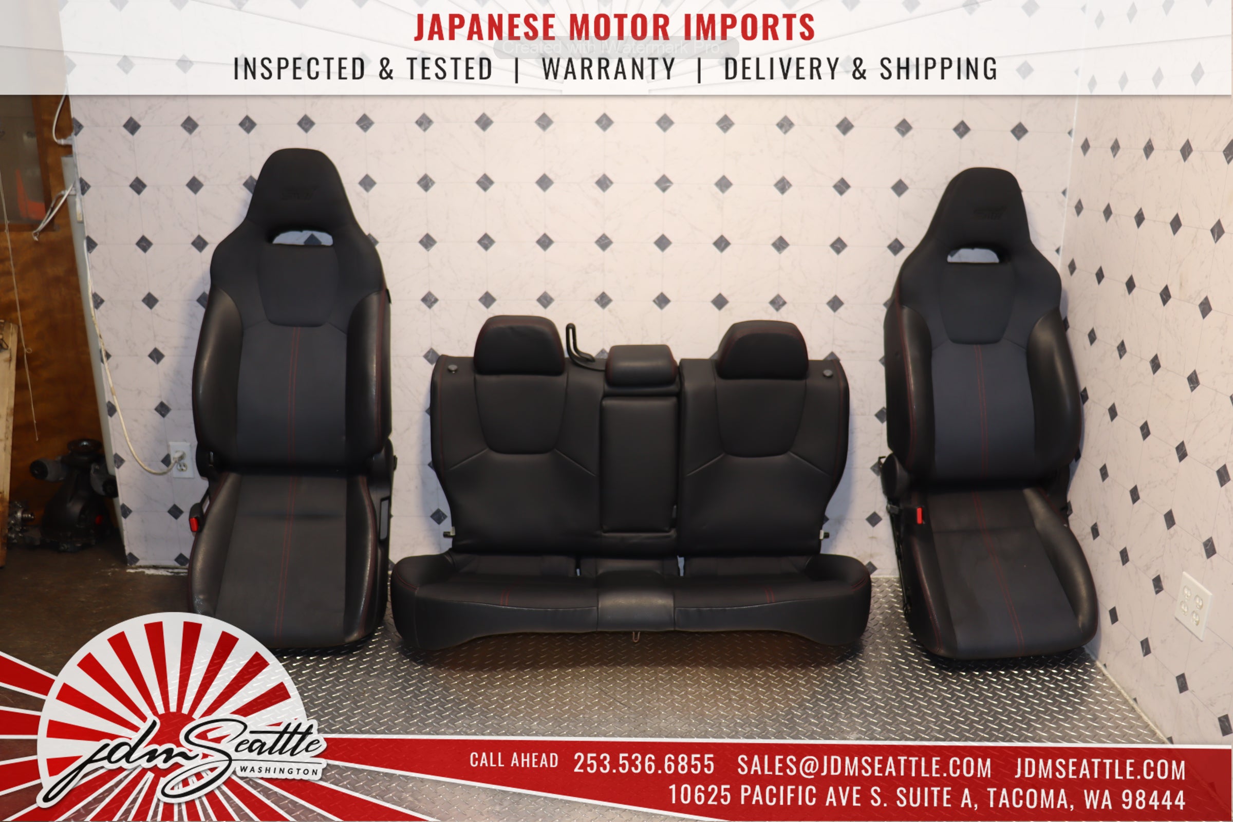 2008-2014 Subaru WRX STI OEM Version 10 Sedan Front & Rear Seat Set - JDM Genuine Parts for Performance Upgrade & Interior Restoration