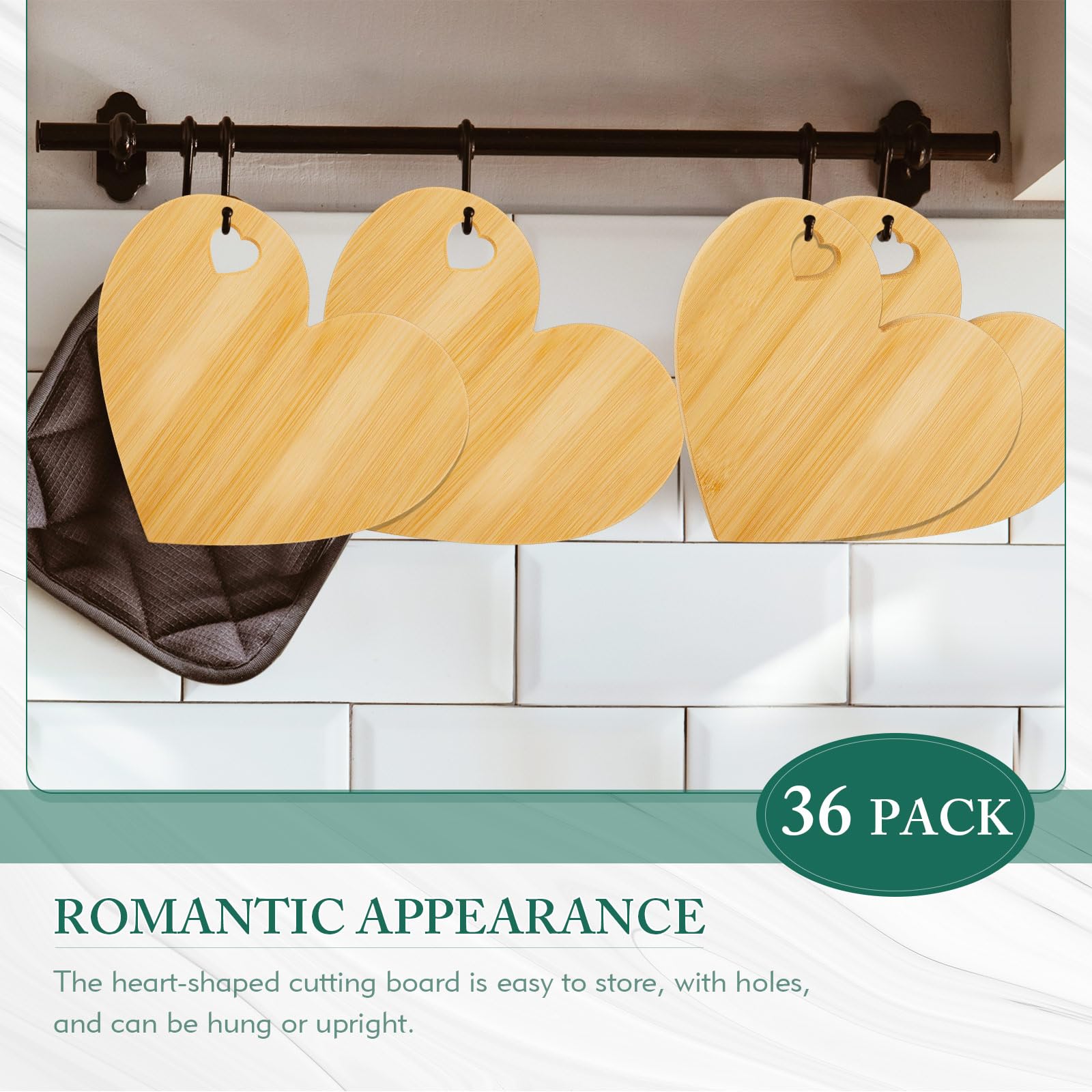 36-Piece Heart-Shaped Cheese Board Set with Wooden Knives - Mini Charcuterie Platter for Bridal Shower Favors, Wedding Guest Gifts, Baby Showers, Birthdays & Valentine's Day (Bamboo Color) - Perfect for Cheese Tastings, Charcuterie Parties & Romantic Picnics