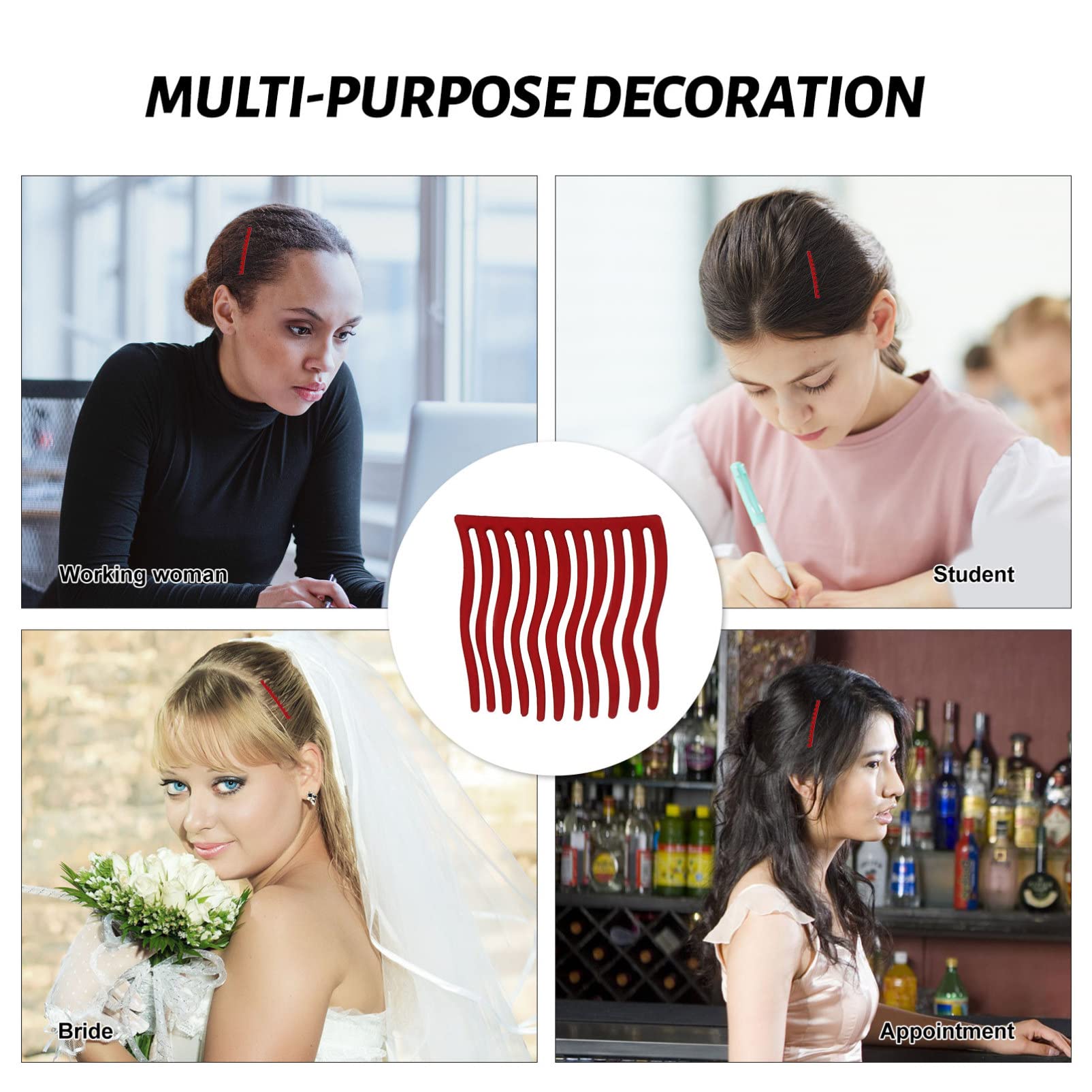 LALAFINA Elegant Alloy Hair Side Combs for Women - Decorative Hair Slides & Insert Combs for Weddings, Parties & Everyday Styling