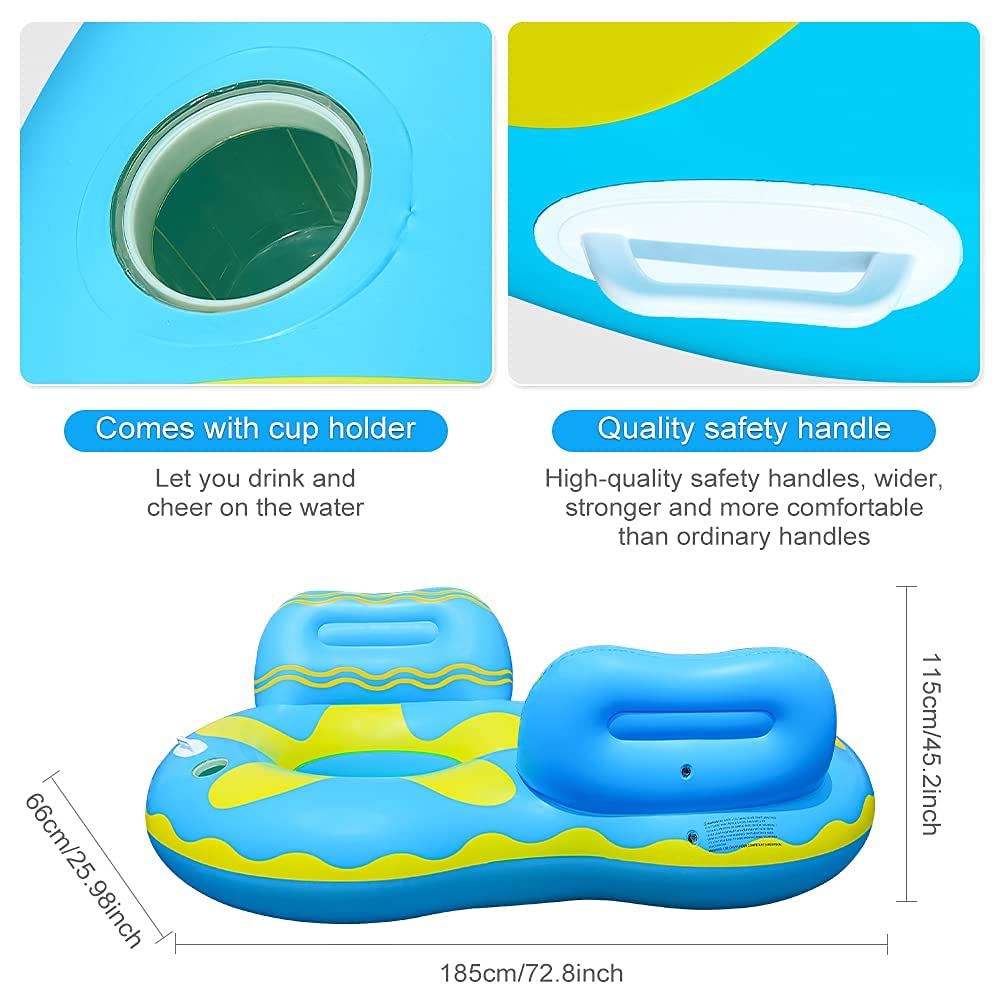XBEN Large Inflatable Pool Floats for Adults & Kids - Premium Floating Lounge Chair with Mesh Bottom, Multi-Purpose Pool Raft for Swimming Pools, Lakes & Beaches - Perfect for Relaxing, Sunbathing & Water Fun