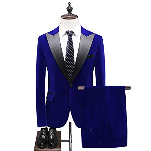 Men's Slim Fit Velvet Suit Jacket & Pants Set - Formal Wedding Blazer Tuxedo for Groom, Prom, Party | Elegant Evening Wear & Special Occasion Outfit