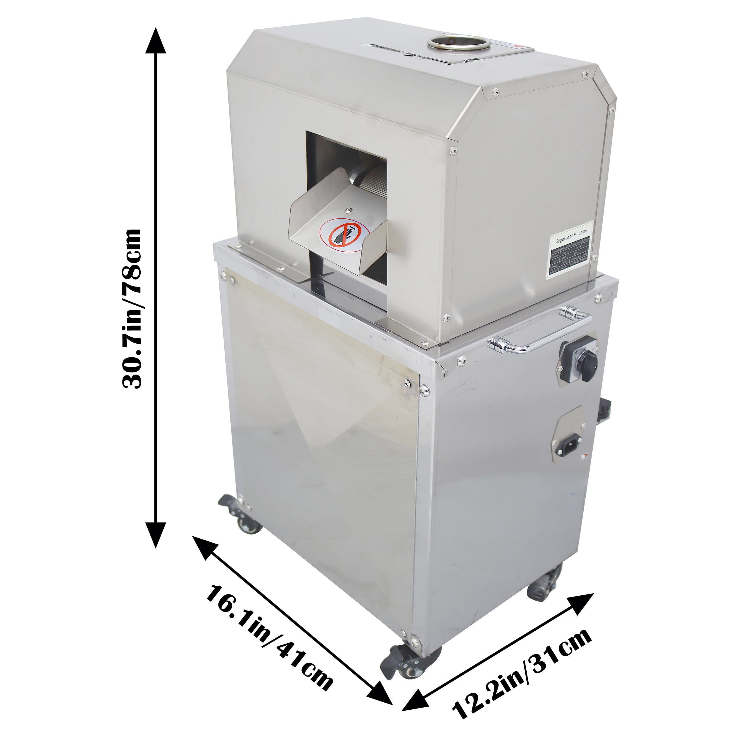 Commercial Electric Sugar Cane Juicer Machine - 4 Roll Stainless Steel Press for Fresh Juice Extraction | Perfect for Juice Bars, Restaurants & Home Use
