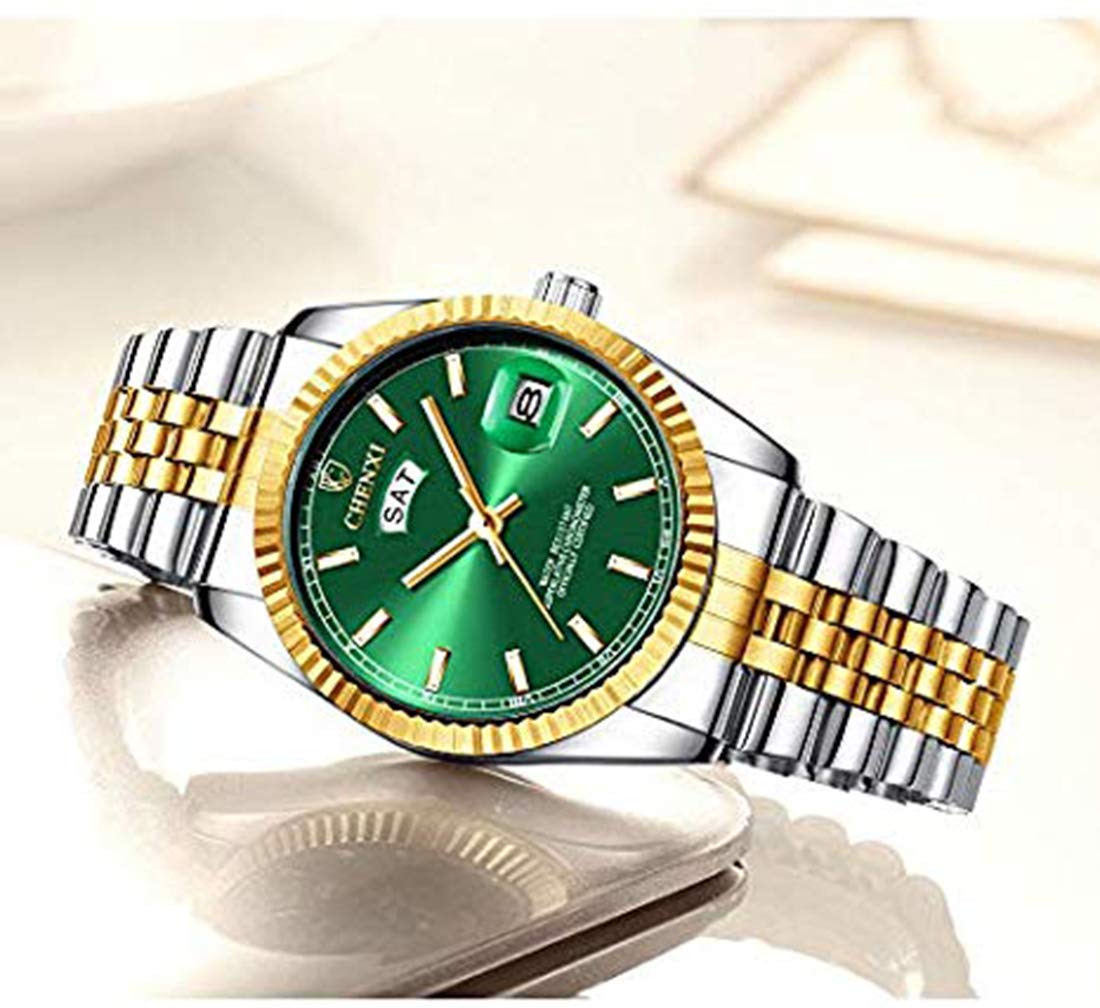 Premium Stainless Steel Men's Business Casual Watch - Waterproof Analog Quartz Watch with Date & Week Display - Perfect for Office, Dating & Sports Activities