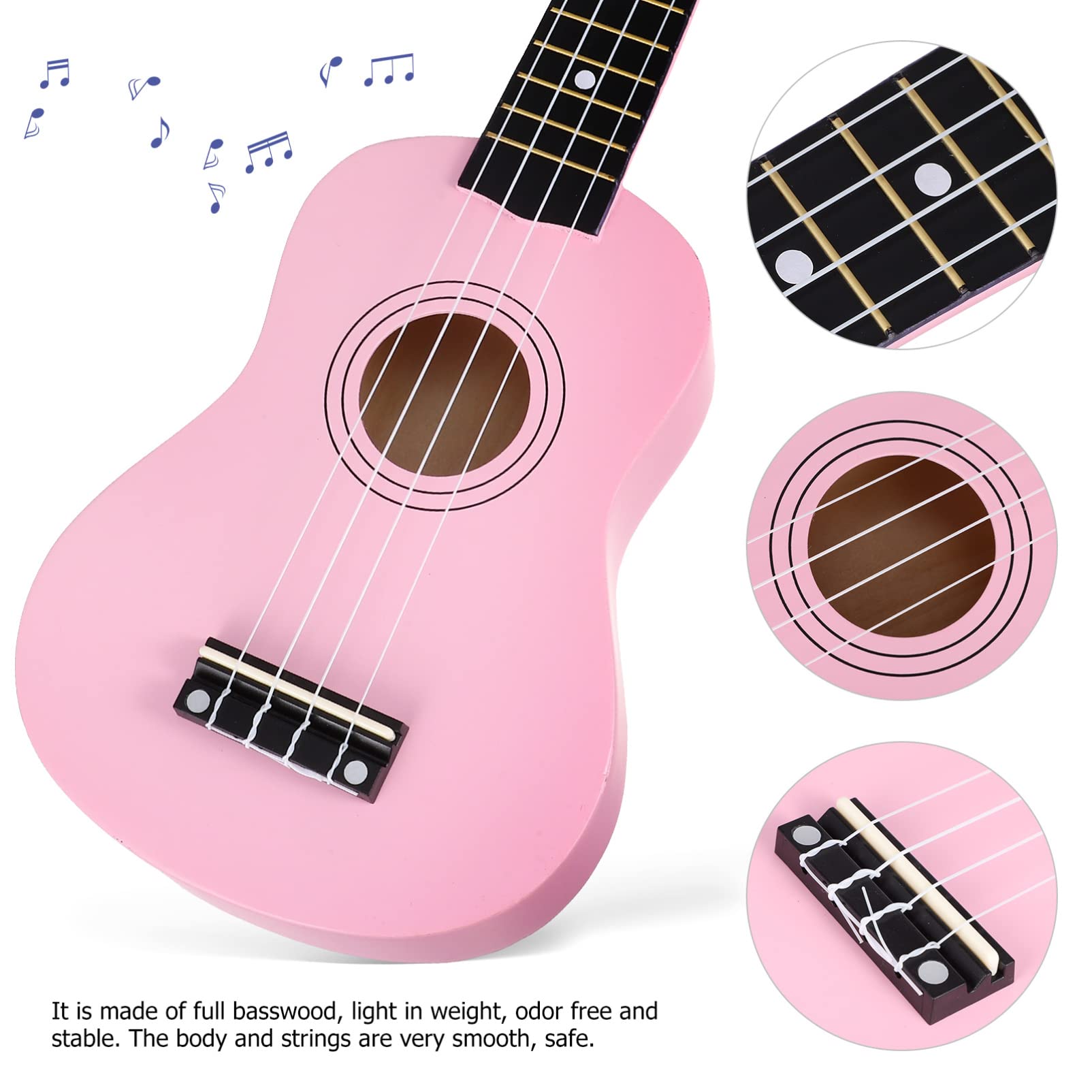Milisten Soprano Ukulele for Kids & Beginners - 21 Inch Basswood Acoustic Small Guitar with Gig Bag, Spare Strings, Pick & Manual | Perfect for Music Lessons, Travel & Family Entertainment