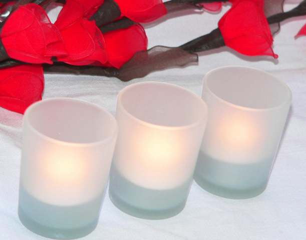 10 Pack Frosted White Glass Votive Candle Holders - DIY Candle Making Kit, Tealight Candle Cups for Wedding, Party, Home Decor & Table Centerpieces
