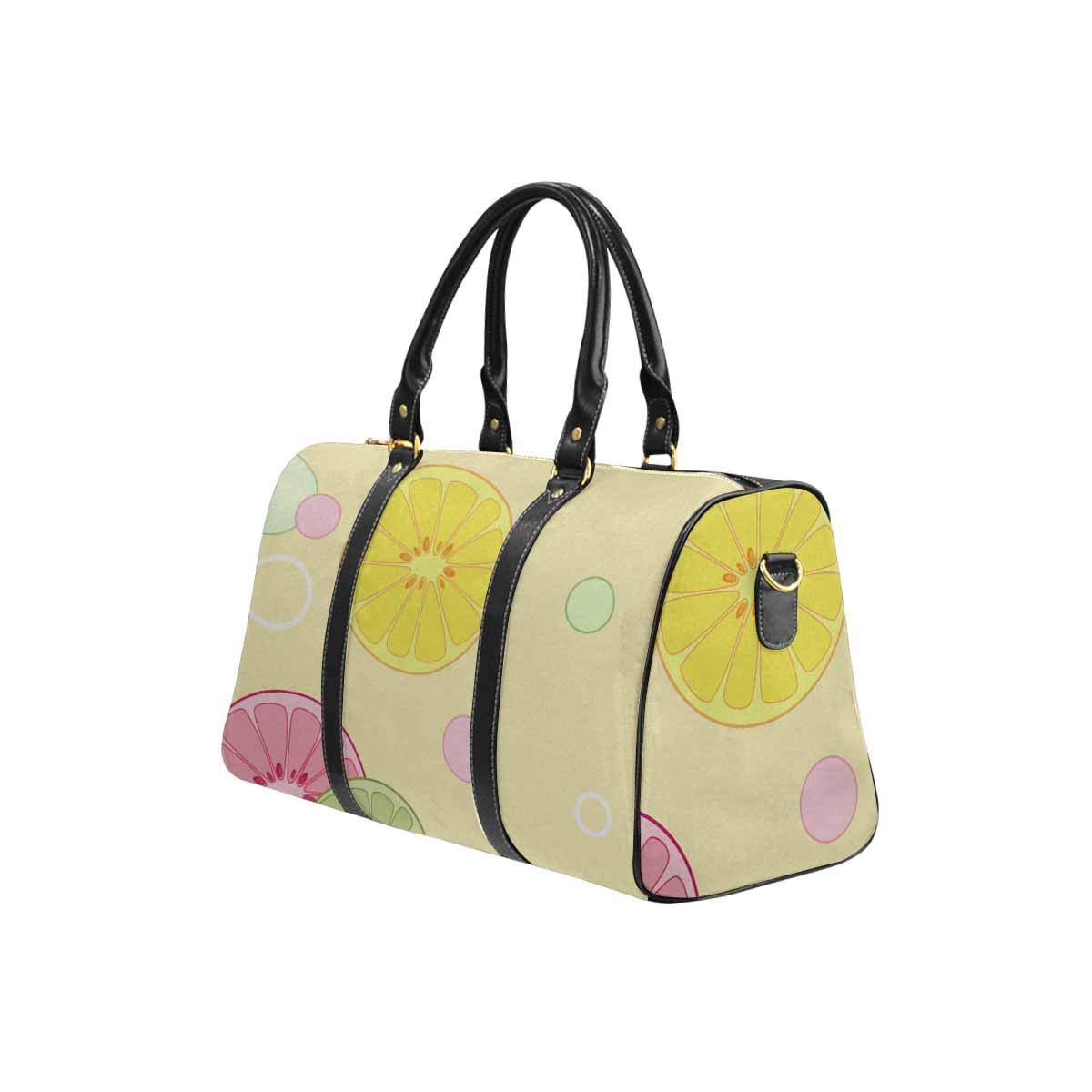 INTERESTPRINT Citrus Print Lemon Orange Slice Waterproof Travel Duffel Bag - Lightweight Overnight Gym Bag for Women & Men, Perfect for Weekend Trips, Beach Vacation, Sports & Workout