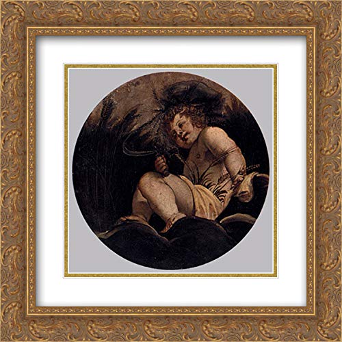 20x20 Gold Ornate Frame with Double Matted Museum Art Print - Tintoretto Renaissance Painting for Living Room & Bedroom Wall Decor