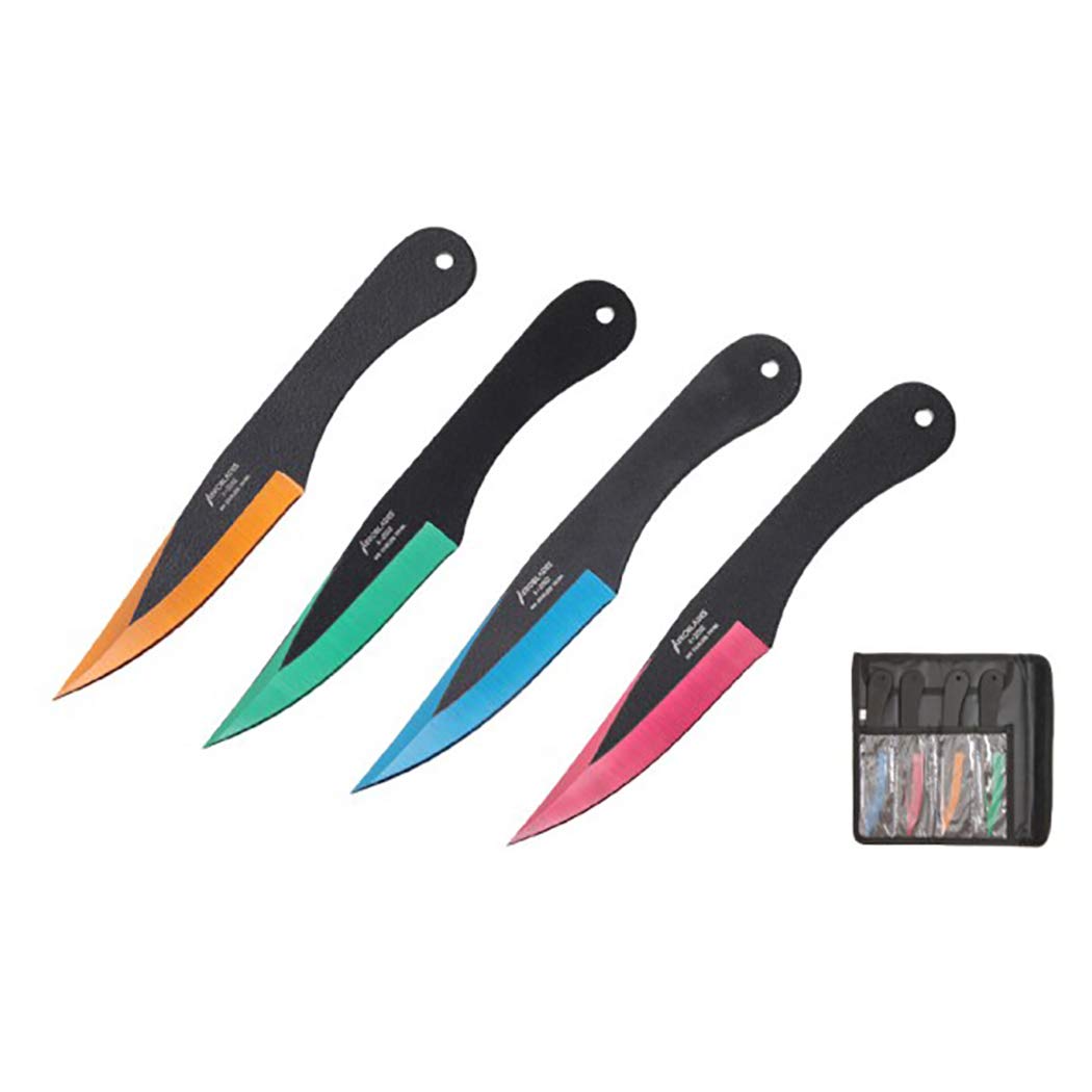 Aeroblades 7.5 Inch 4 Piece Set - Assorted Color Throwing Knives for Outdoor Survival, Camping & Target Practice | Perfect for Beginners & Professionals