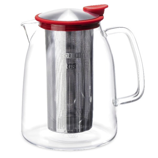 FORLIFE Mist Iced Tea Jug with Removable Basket Infuser - 68oz Glass Pitcher for Cold Brew Tea, Sun Tea & Iced Beverages - Perfect for Summer Parties, BBQs & Outdoor Gatherings
