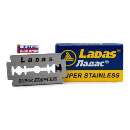 Ladas Super Stainless Double Edge Safety Razor Blades - 5 Pack (5 Count) for Men's Shaving & Barber Use - Perfect for Sensitive Skin & Close Shave