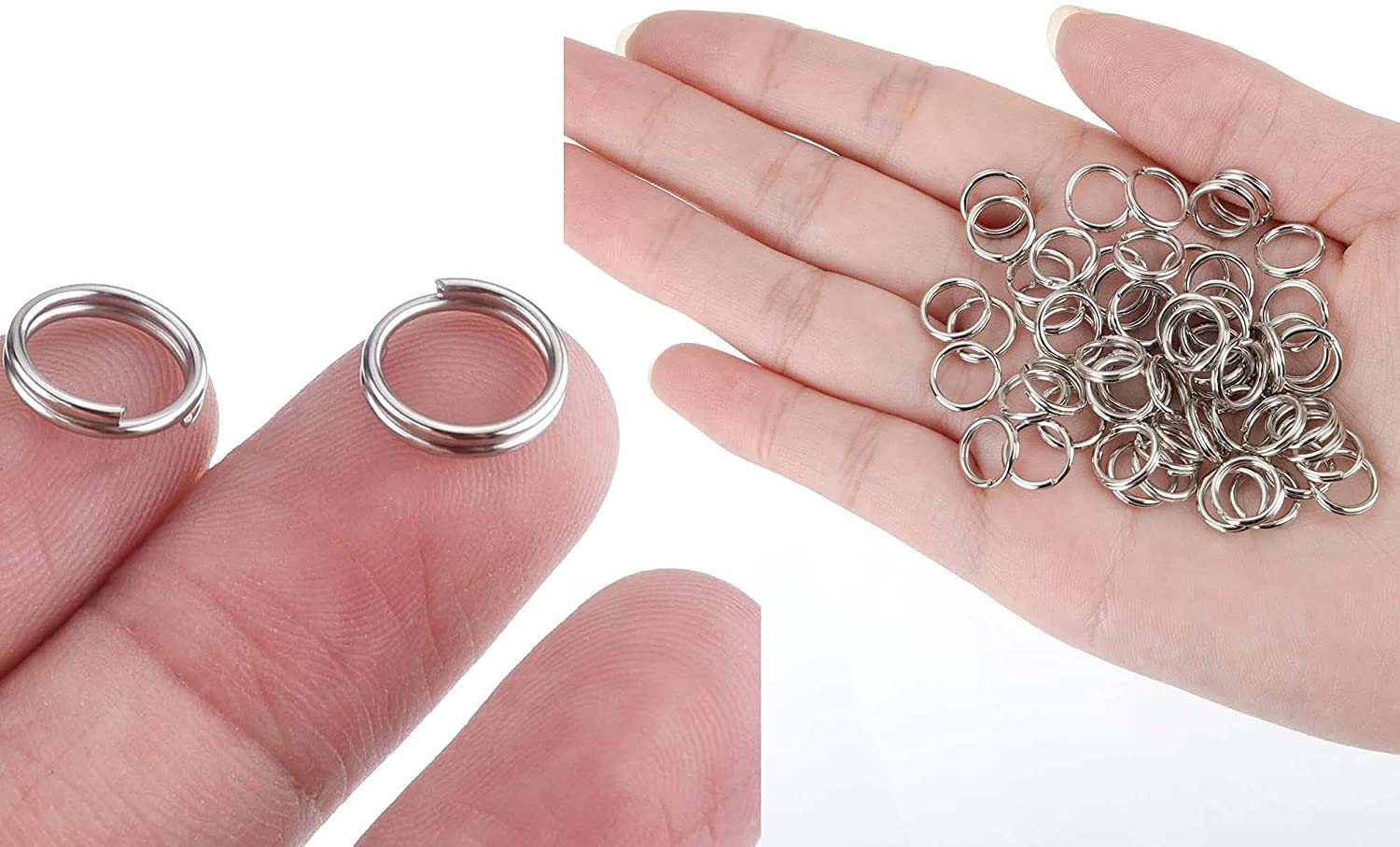 25-Pack Nickel Silver Split Key Rings for DIY Crafts, Keychains & Keys Organization - Durable Small Keychain Rings for Home, Office & Travel Accessories