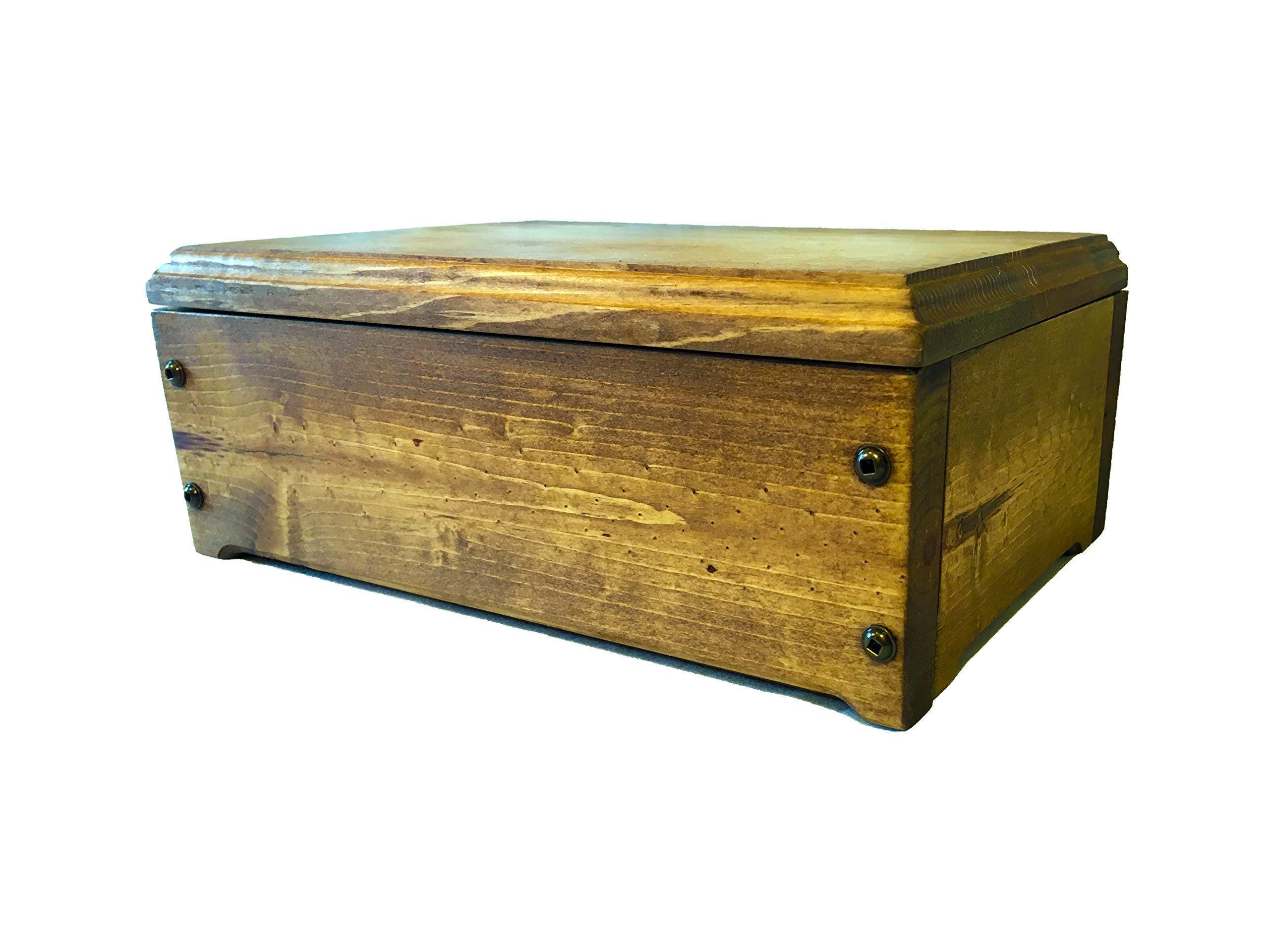 Handmade Rustic Wood Keepsake Box - Personalized Memory Photo Storage & Everyday Carry Valet Organizer | Wedding Gift, Jewelry Box, Home Decor for Bedroom & Office