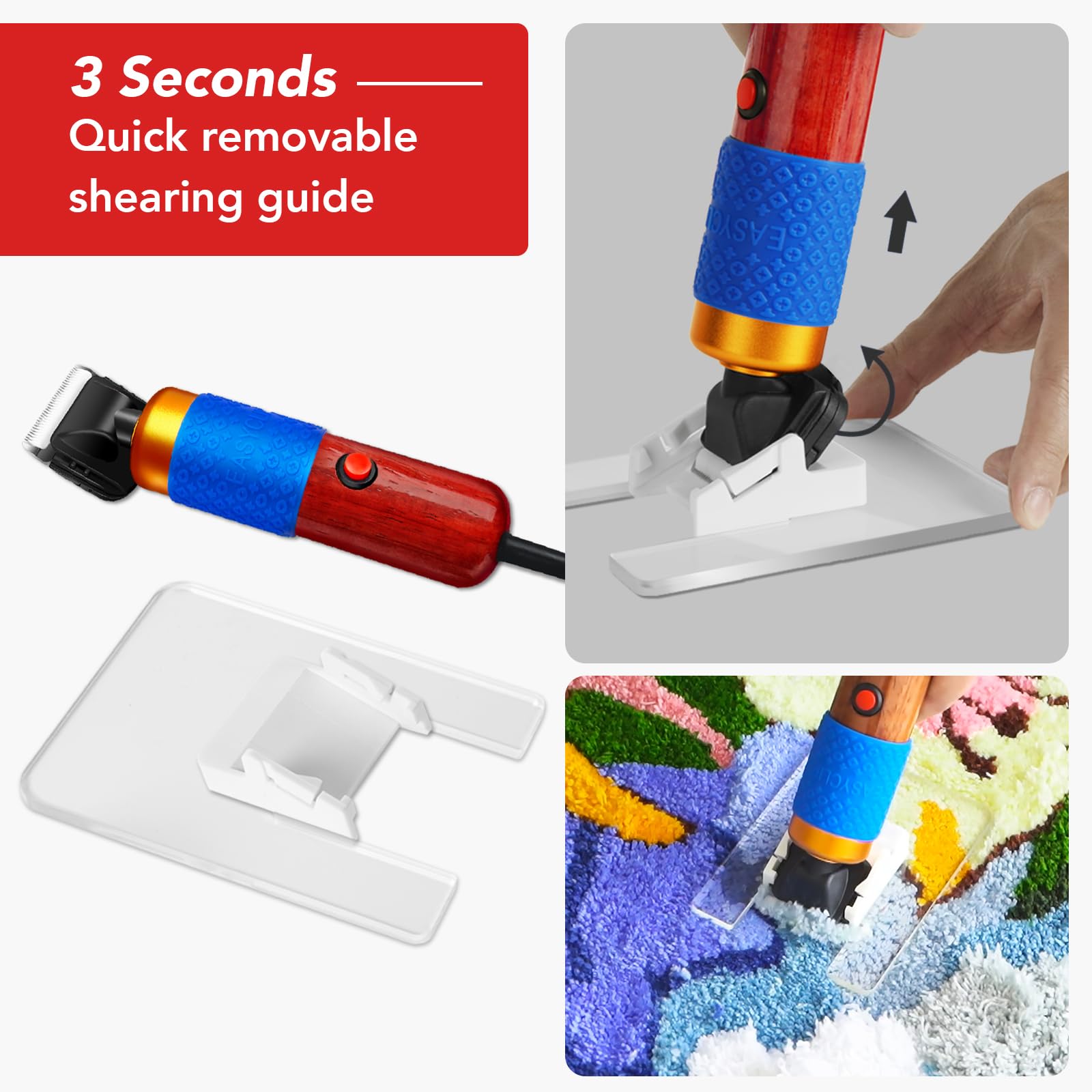 Justuft 2-in-1 Rug Tufting Gun & Carpet Trimmer Kit - Professional Carpet Making Machine with Rug Shaver & Punch Needle Supplies (Transparent Cloth Included) - Perfect for DIY Home Decor, Craft Projects & Handmade Rugs