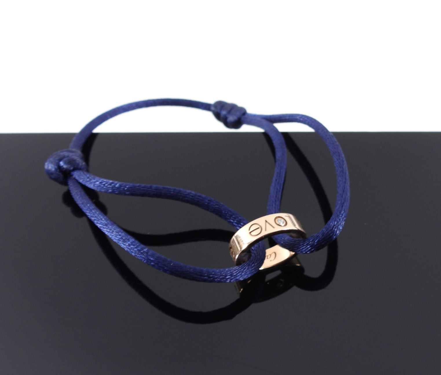 Cartier 18k Rose Gold Love Cord 1 Diamond Bracelet for Women - Luxury Jewelry Gift for Anniversary, Valentine's Day & Special Occasions