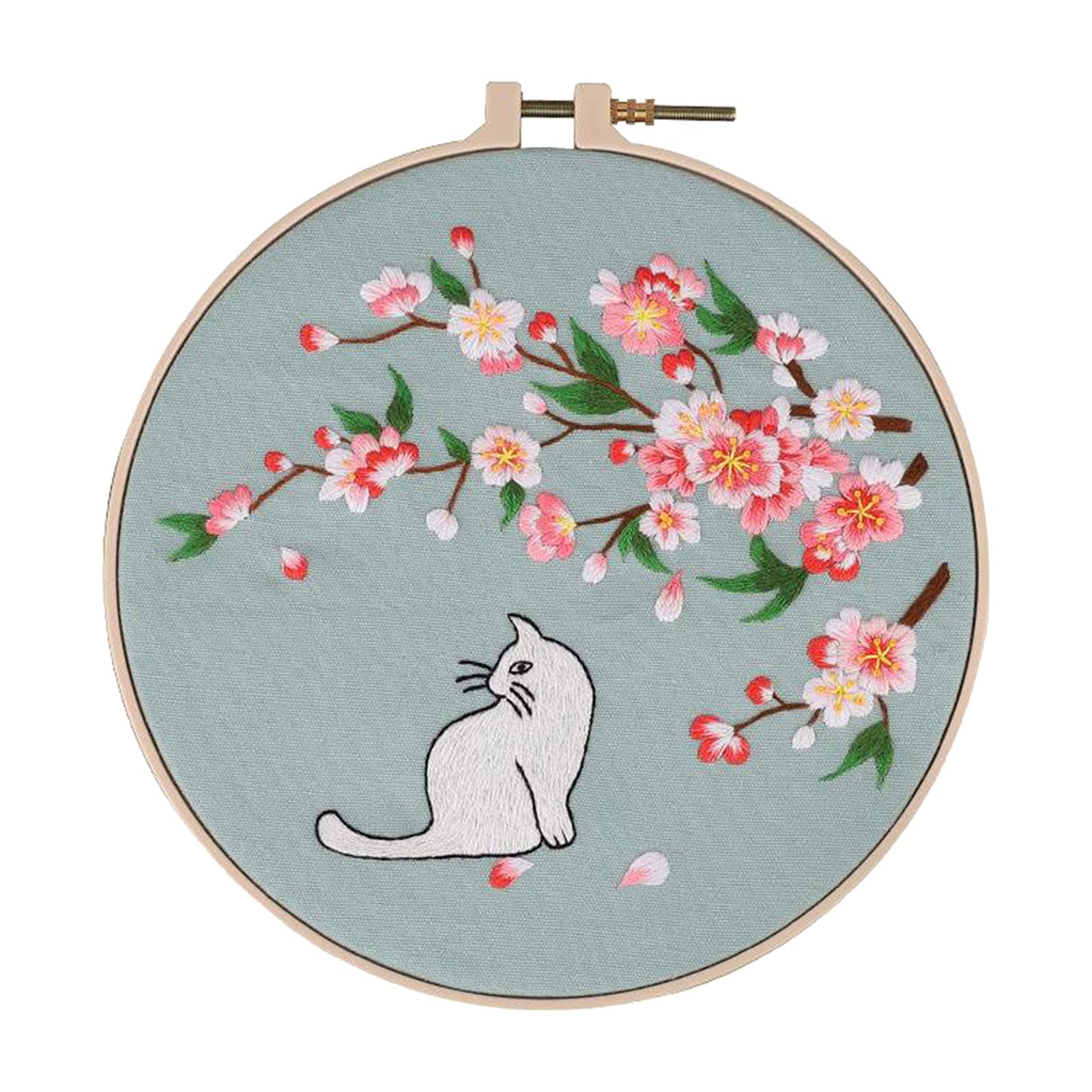 Beginner Cross Stitch Kit with Embroidery Hoop, Stamped Pattern & Color Threads - DIY Embroidery Starter Set for Adults (Style 3) - Perfect for Home Decor, Gifts & Relaxation Crafts