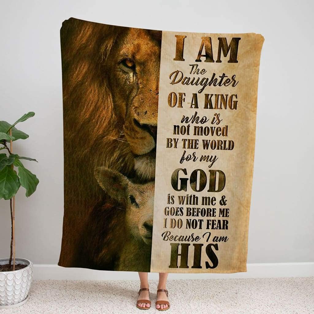 **Lion Lamb Fleece Blankets - Soft Sherpa Throw Blanket for Men & Women - Custom 3D Printed Cozy Blanket for Sofa, Bed, Picnic - Best Gift for Daughter of A King Series 58**    *(Perfect for cozy nights, outdoor adventures, or as a thoughtful personalized gift!)*
