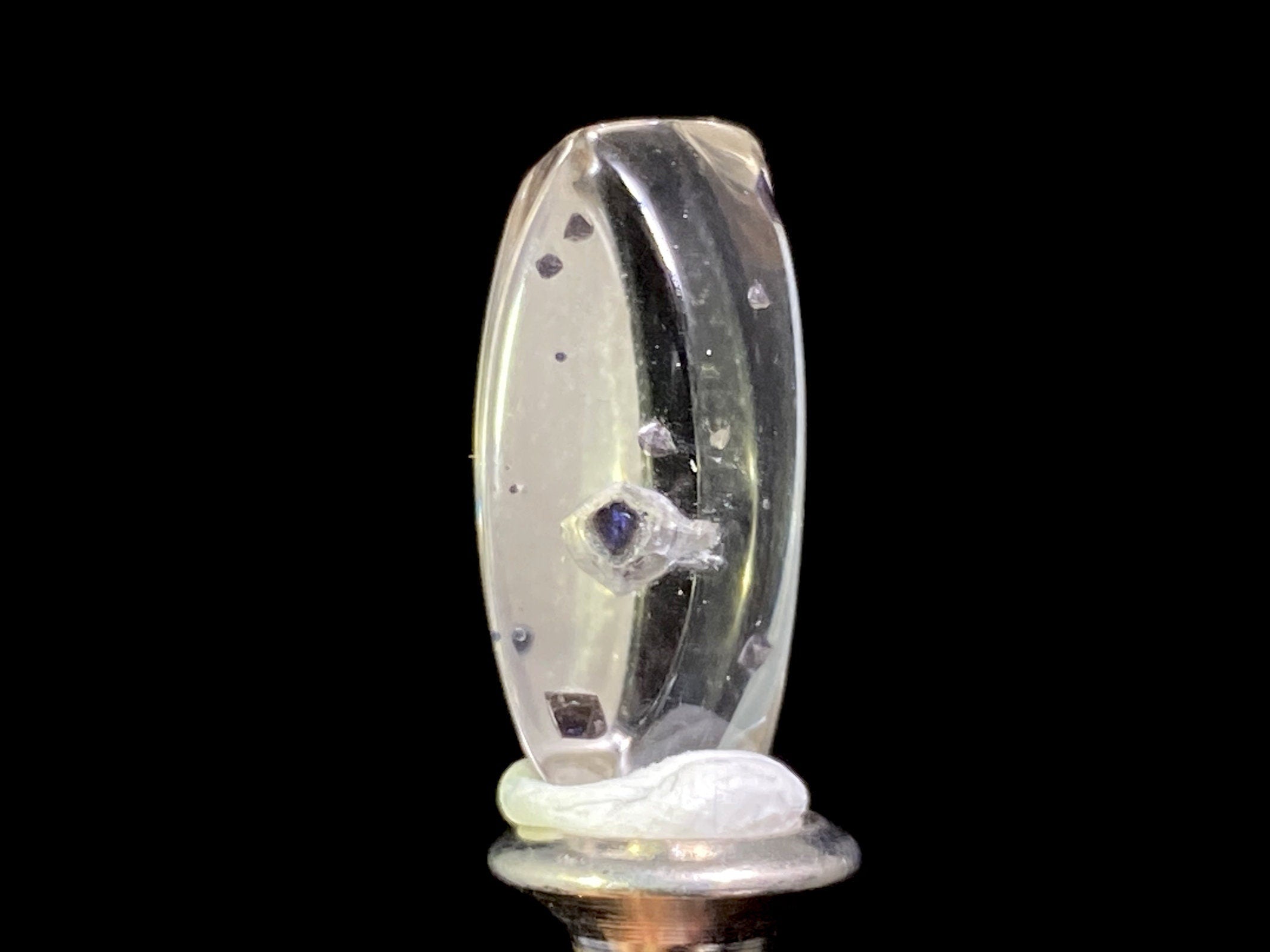 Fluorite in Clear Quartz Cabochon - Rare Gemstone for Jewelry Making, Healing Crystals & DIY Crafts | Perfect for Pendants, Rings & Spiritual Healing
