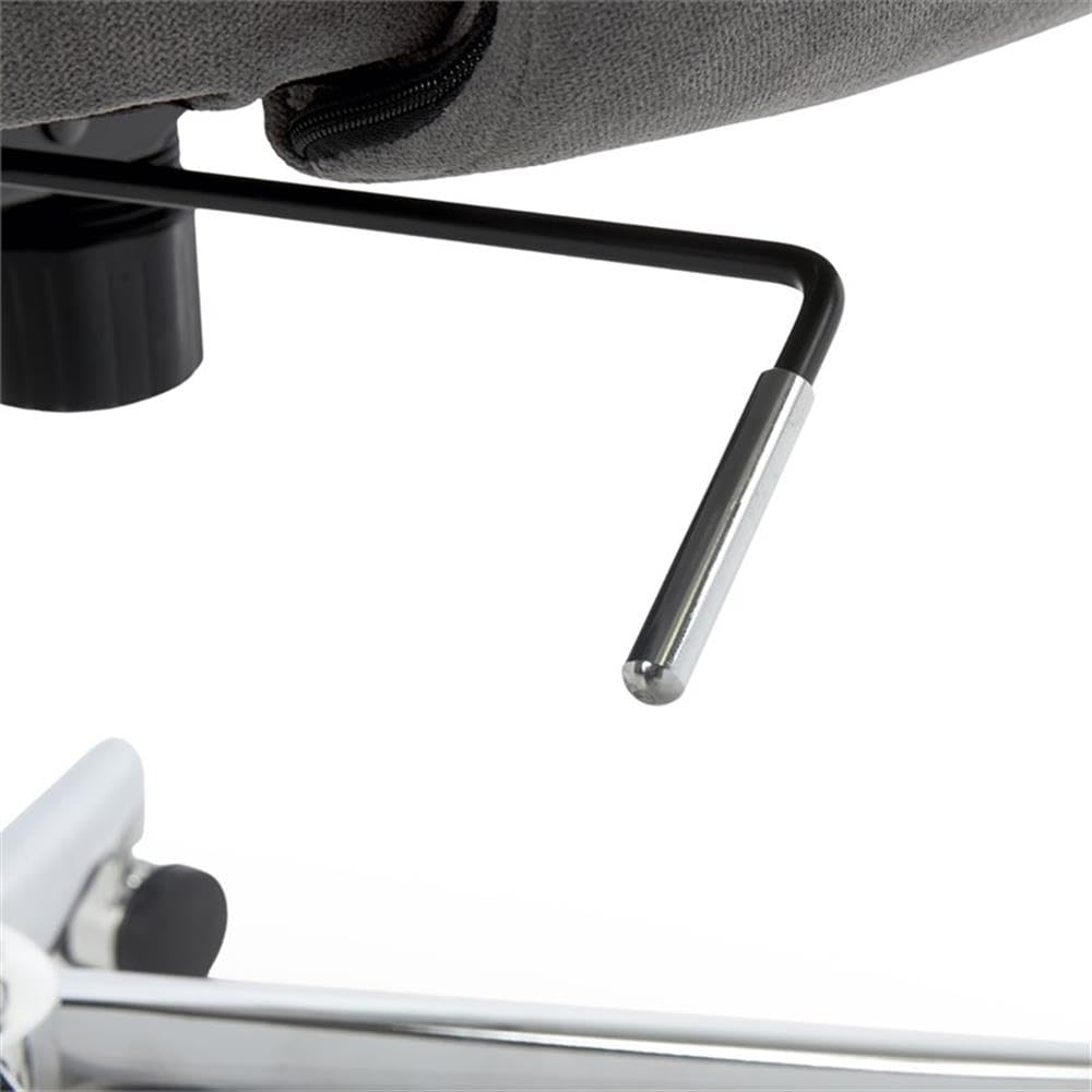 Allora Modern Swivel Office Desk Chair - Height Adjustable Ergonomic Rolling Chair with Upholstered Seat & Metal Base for Home Office, Study Room & Conference Meetings (Grey) - Perfect for Remote Work, Online Classes & Long Computer Sessions