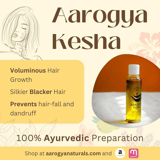 Aarogya Kesha Ayurvedic Hair Oil for Hair Growth & Scalp Care - Natural Treatment for Dry, Damaged Hair - Perfect for Daily Use & Hair Spa at Home