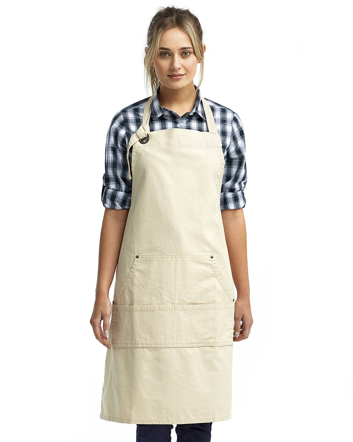 Reprime RP137 Heavy Duty Unisex Canvas Apron with Pockets - Durable Workwear for Cooking, Gardening, Woodworking & DIY Projects
