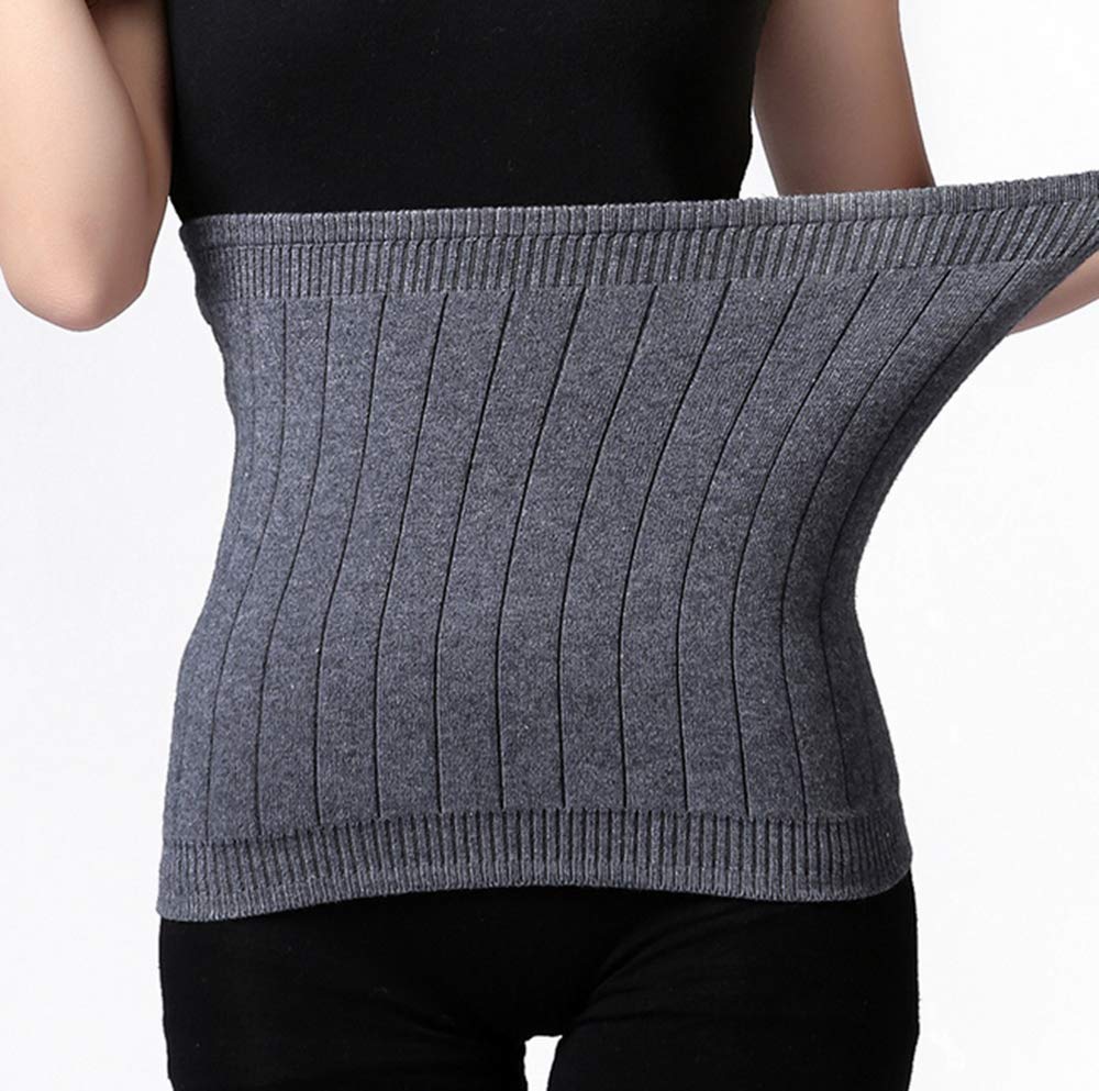 Premium Cashmere Kidney Warmer Belt - Soft Elastic Waist Support for Back Pain Relief - Winter Warmth & Comfort - Ideal for Office, Travel & Cold Weather (Grey)