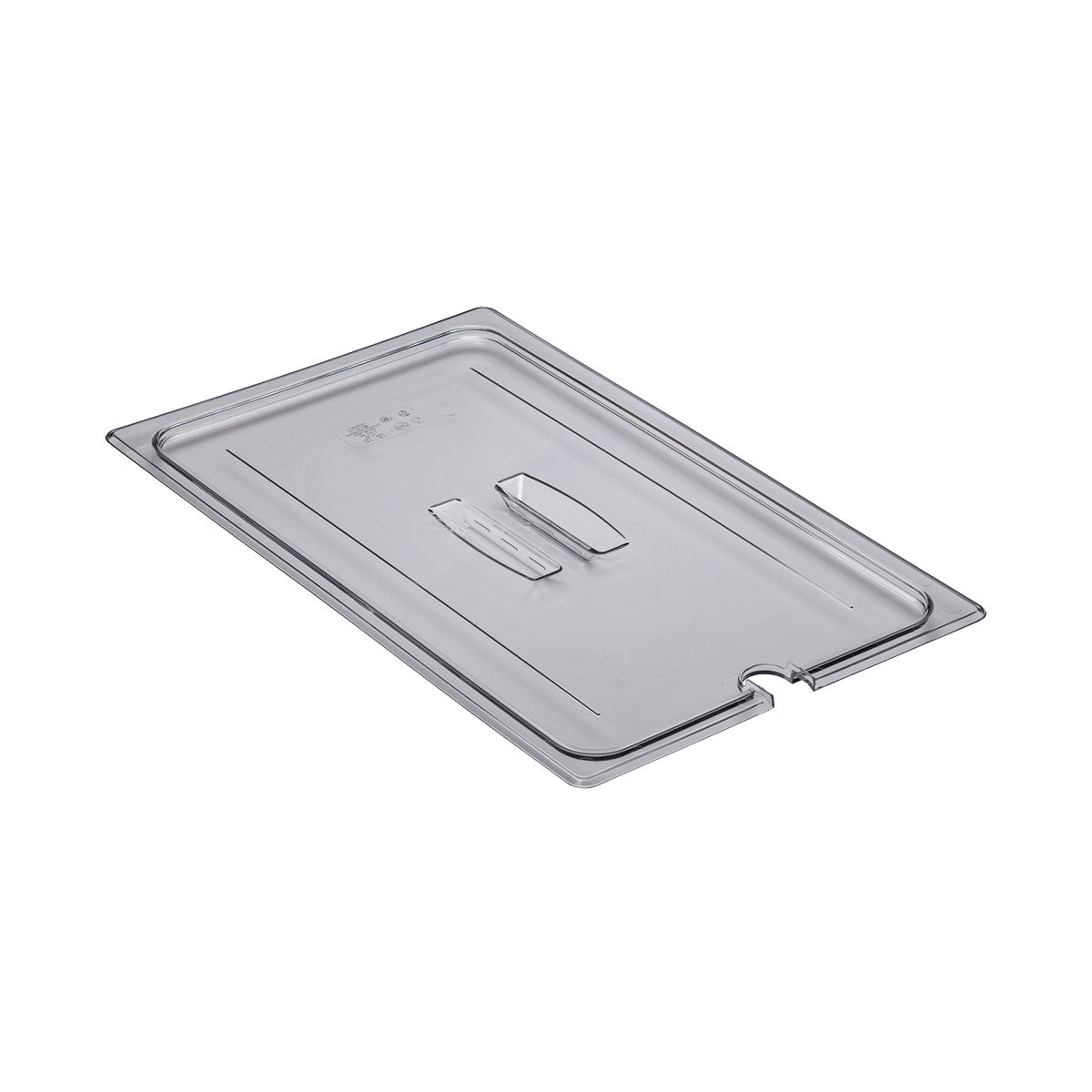 Cambro 10CWCHN135 Clear Full-Size Camwear Notched Food Pan Lid with Handle - Perfect for Commercial Kitchens, Buffet Serving, and Food Storage