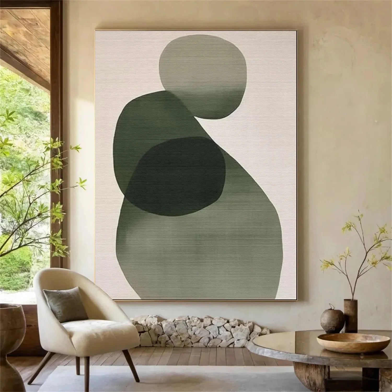 Blue & Green Abstract Canvas Wall Art #BG089 - Modern Home Decor for Living Room, Bedroom & Office