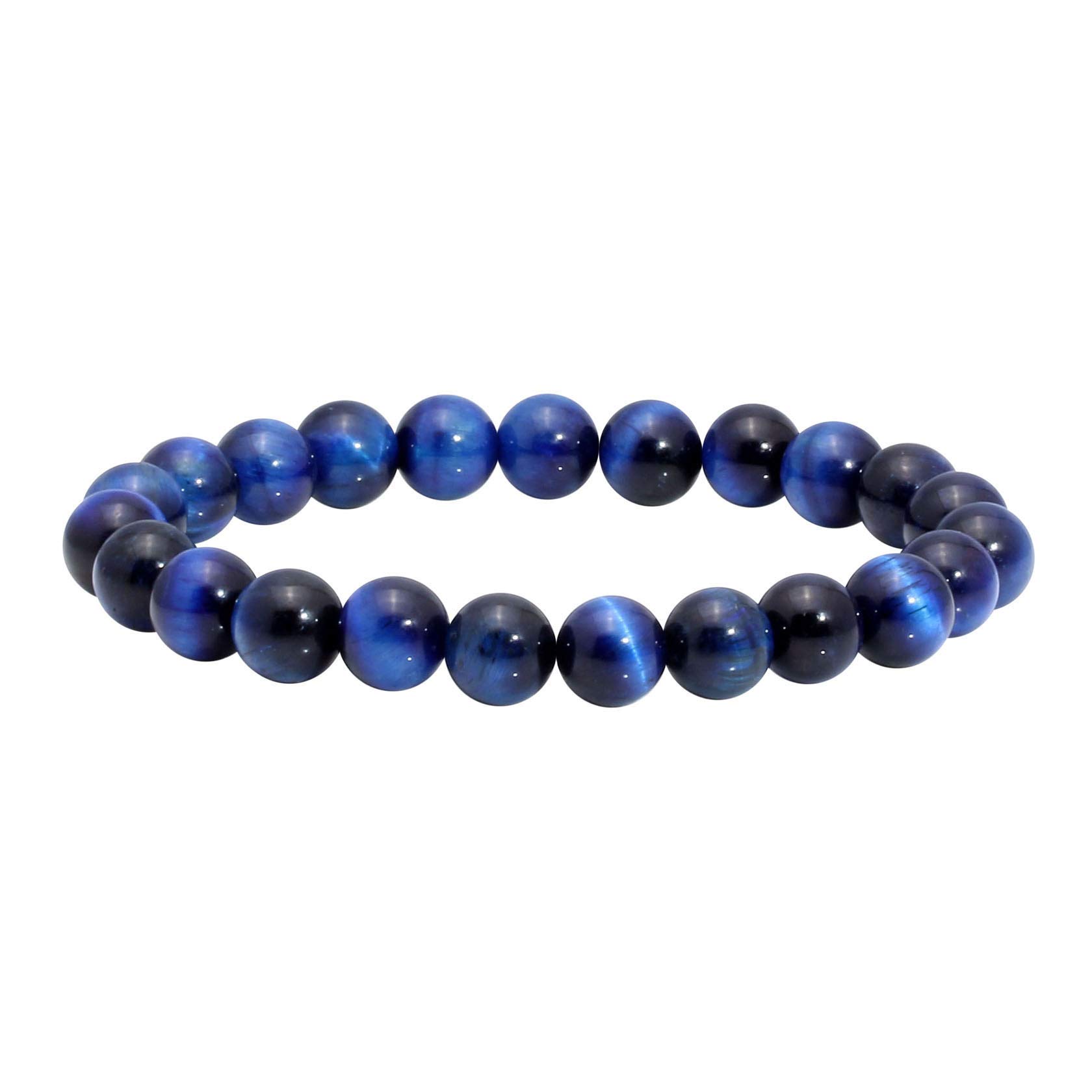 MILAKOO 3Pcs Blue Tiger Eye Stretch Bracelet Set for Men & Women - Natural Stone Hematite Cuff Wristband for Healing, Protection & Positive Energy - Perfect for Yoga, Meditation & Everyday Wear