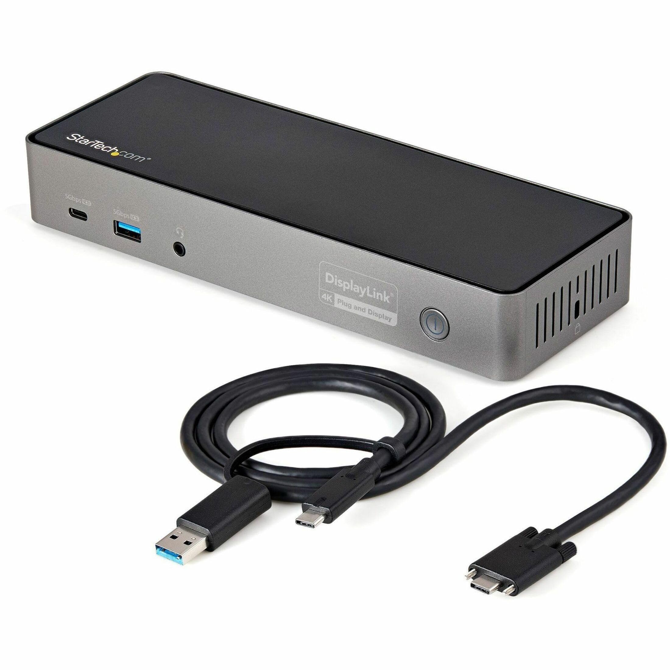 StarTech.com Hybrid Universal Triple Monitor Laptop Docking Station with USB-C & USB-A - 4K 60Hz DisplayPort & HDMI, 85W Power Delivery, 6-Port USB 3.1 Hub (10Gbps), Gigabit Ethernet, Audio - TAA Compliant - Perfect for Home Office, Remote Work & Multi-Screen Productivity